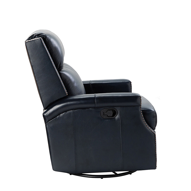 Canace Modern Genuine Leather Manual Glider Rocker Recliner Chair - Comfortable Swivel Lounge Chair for Living Room, Nursery, and Office Relaxation