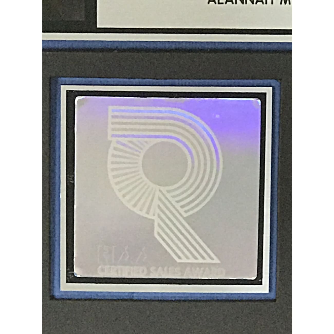 Alannah Myles Debut Album - RIAA Certified Platinum Record Award | Perfect for Music Collectors & Display in Studios
