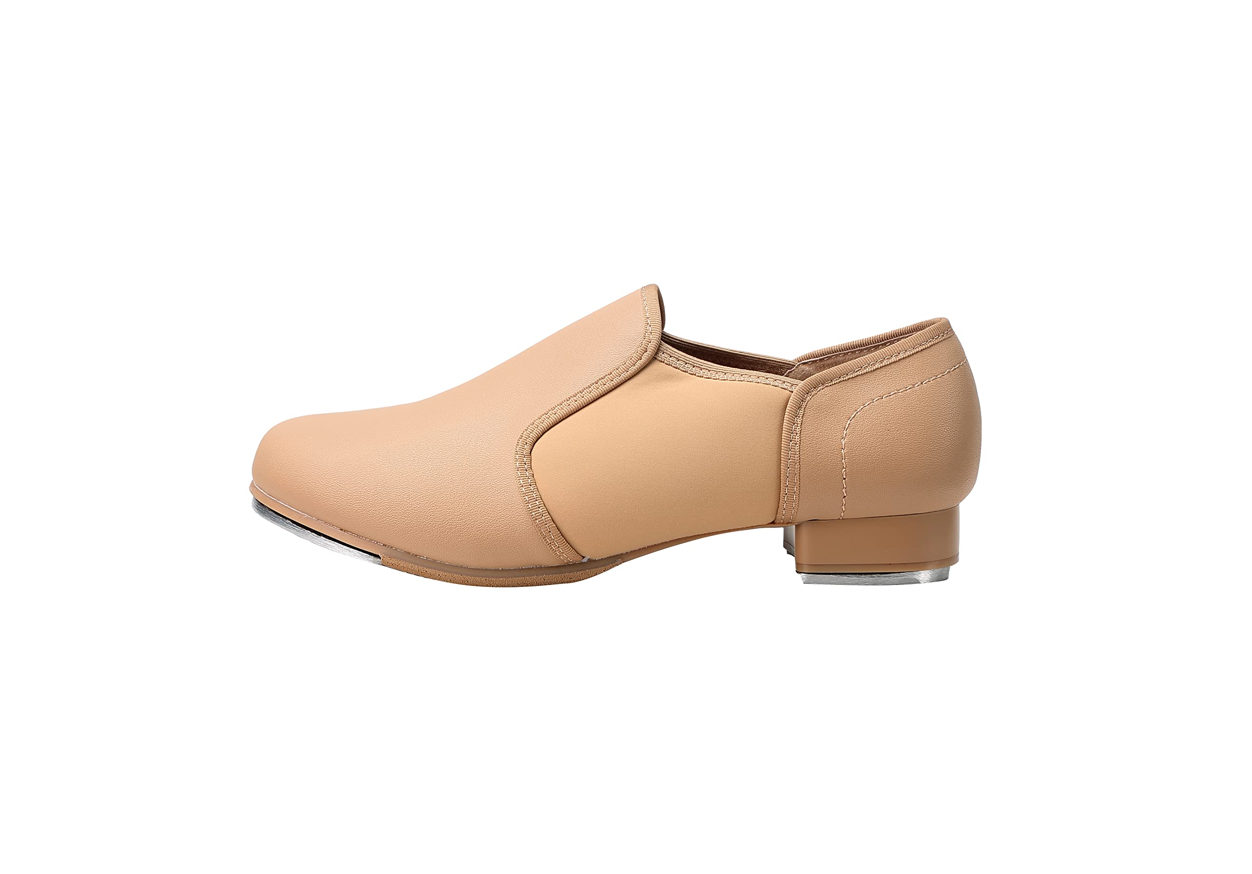 Dynadans Manmade Leather Slip-On Tap Dance Shoes for Women & Men - Perfect for Ballroom, Jazz, and Tap Dance Performances