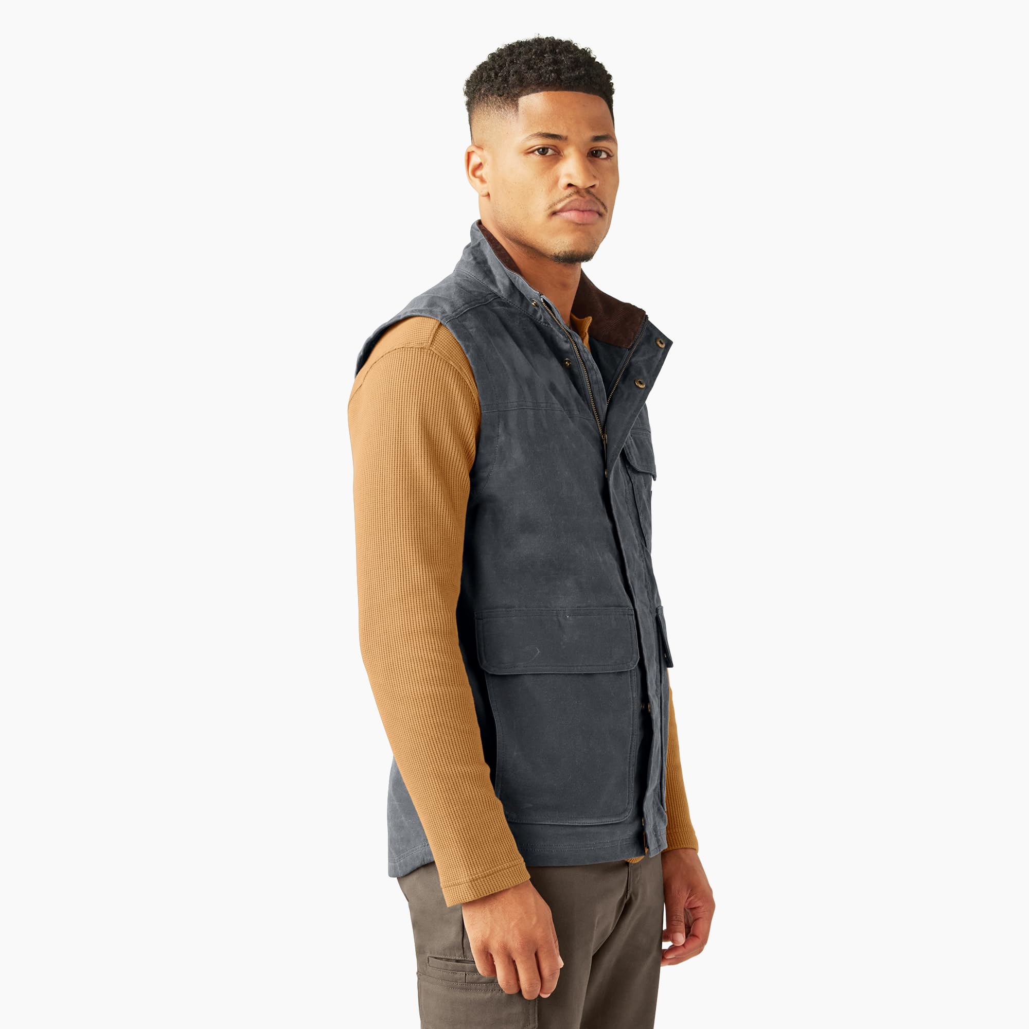 Dickies Men's Waxed Work Vest - Durable Water-Resistant Utility Vest for Outdoor Work, Hiking & Casual Wear