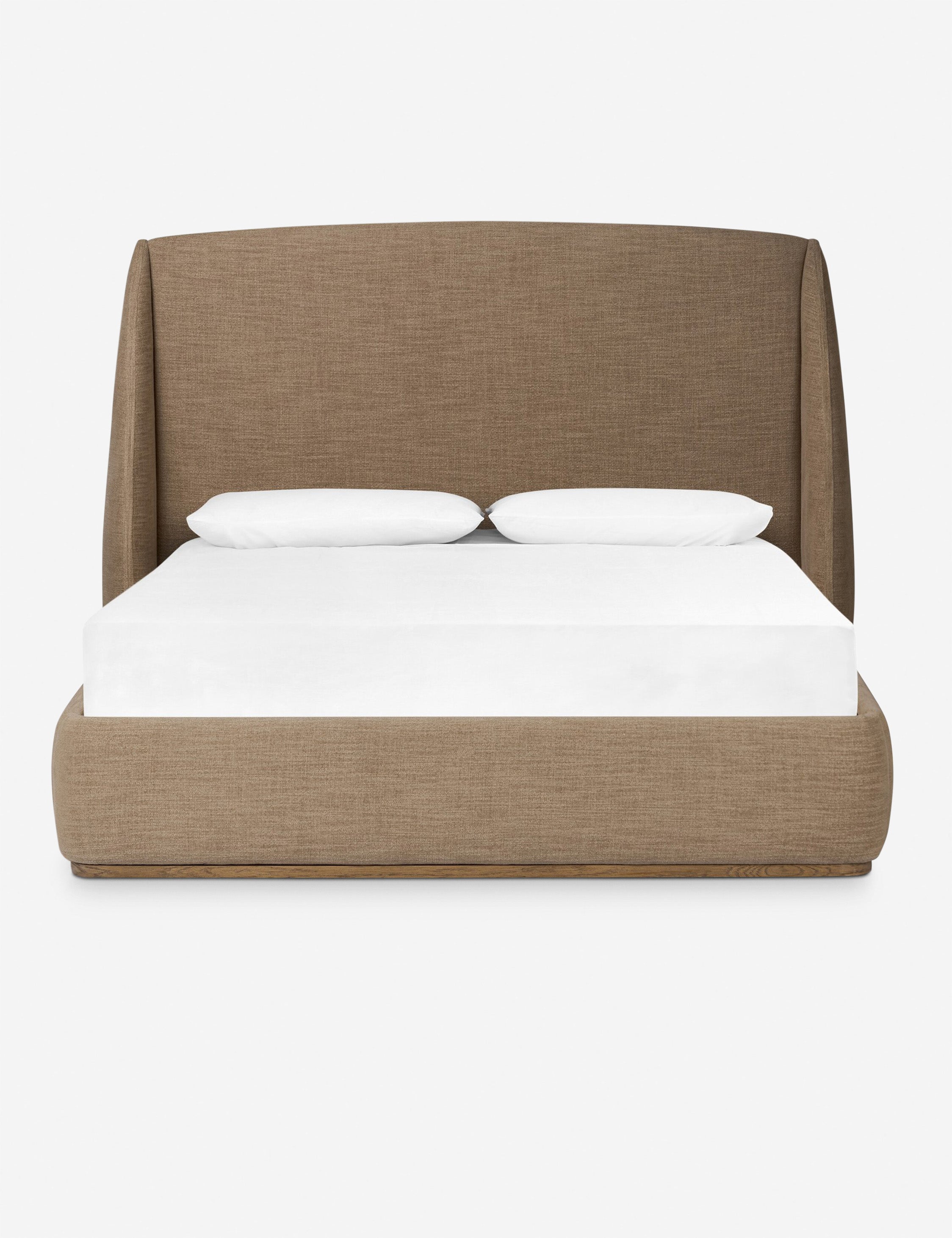 Modern Bacote Platform Bed Frame - Queen Size, Solid Wood, Minimalist Design - Perfect for Bedroom, Guest Room & Small Spaces