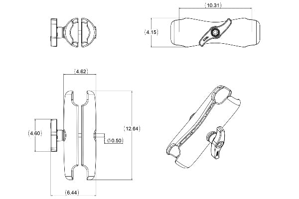 RAM Double Socket Arm for 3.38