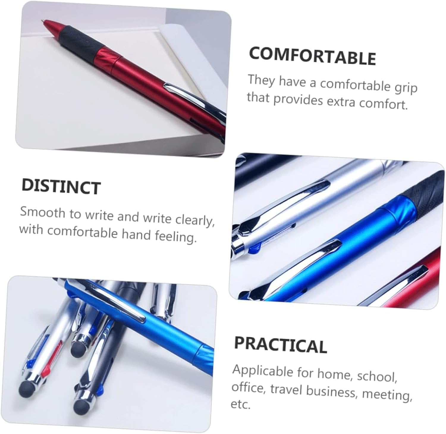 4-Pack Smooth Writing Retractable Gel Ink Pens - Quick-Drying Ballpoint Rollerball Pens for Students, Office & Home Use - Perfect for Note Taking, Journaling & Everyday Writing Tasks