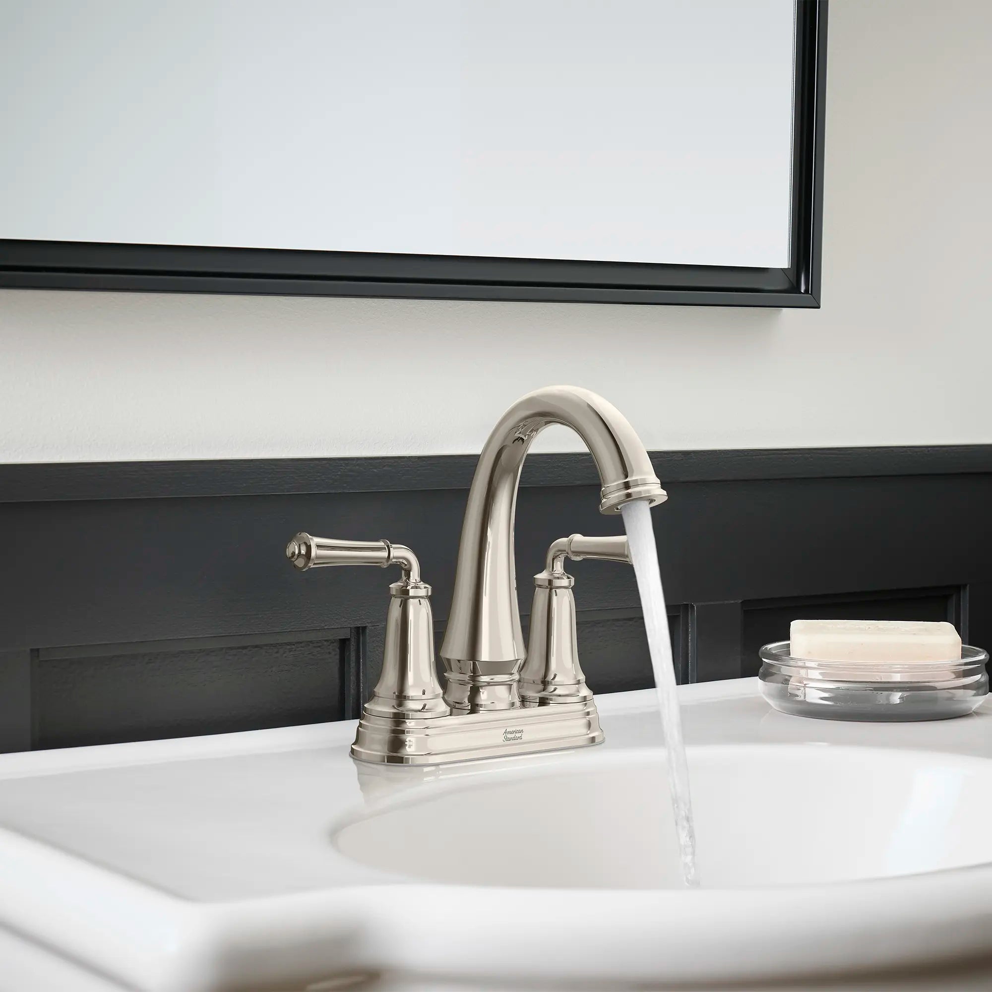 Delancey® 4 Inch Centerset 2 Handle Bathroom Faucet - 1.2 GPM/4.5 LPM Water-Saving Design with Lever Handles - Perfect for Small Bathrooms, Powder Rooms & Guest Baths