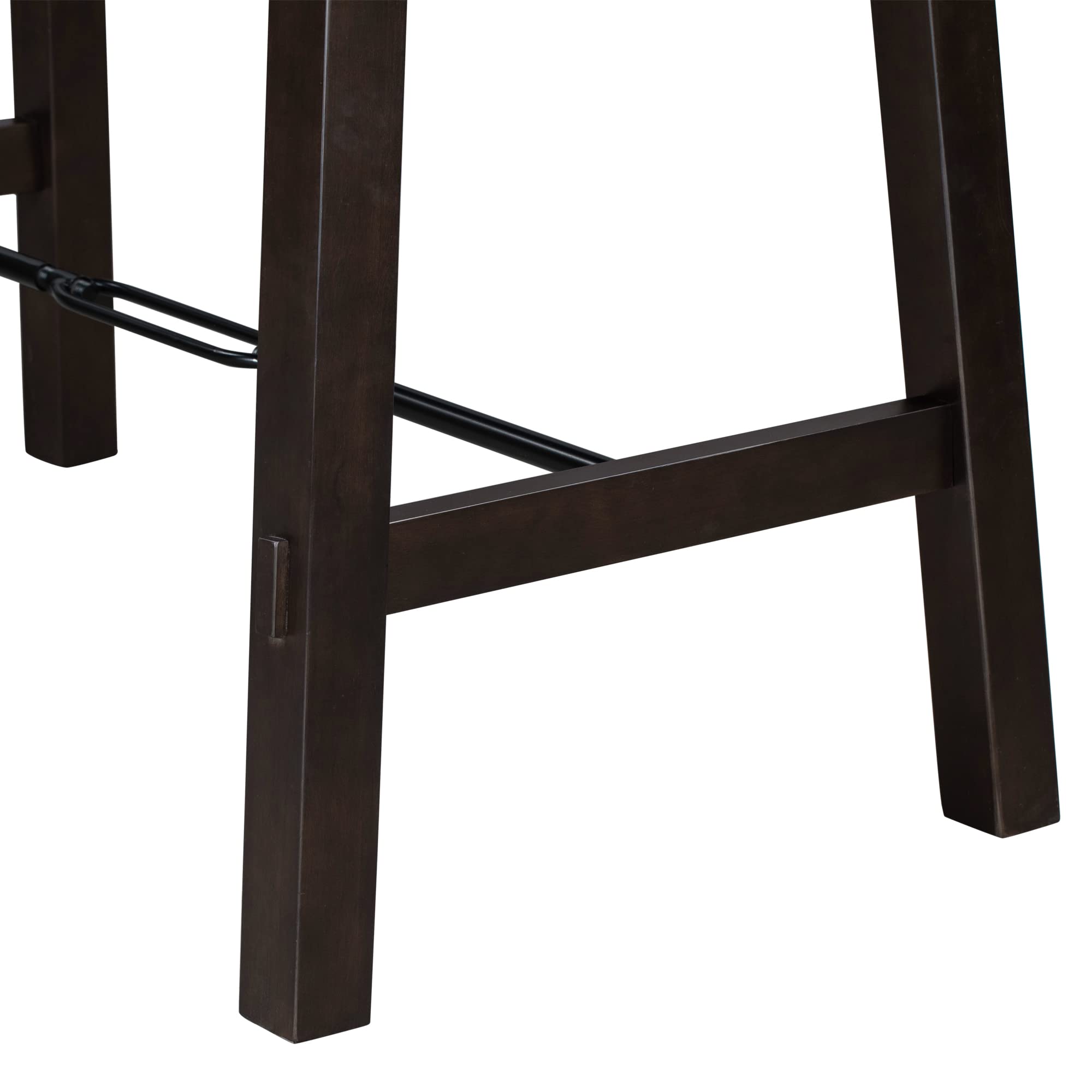 Farmhouse 5-Piece Counter Height Dining Set - Industrial Solid Wood & Metal Kitchen Table with 4 High Back Chairs - Space Saving Design (Espresso) - Perfect for Small Kitchens, Breakfast Nooks & Modern Farmhouse Dining Rooms