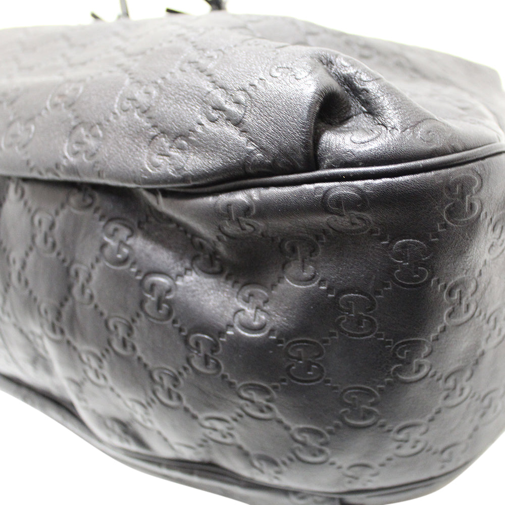 Authentic Gucci Black Guccissima Leather Hobo Shoulder Bag 322226 - Luxury Handbag for Women, Perfect for Work, Travel & Evening Events