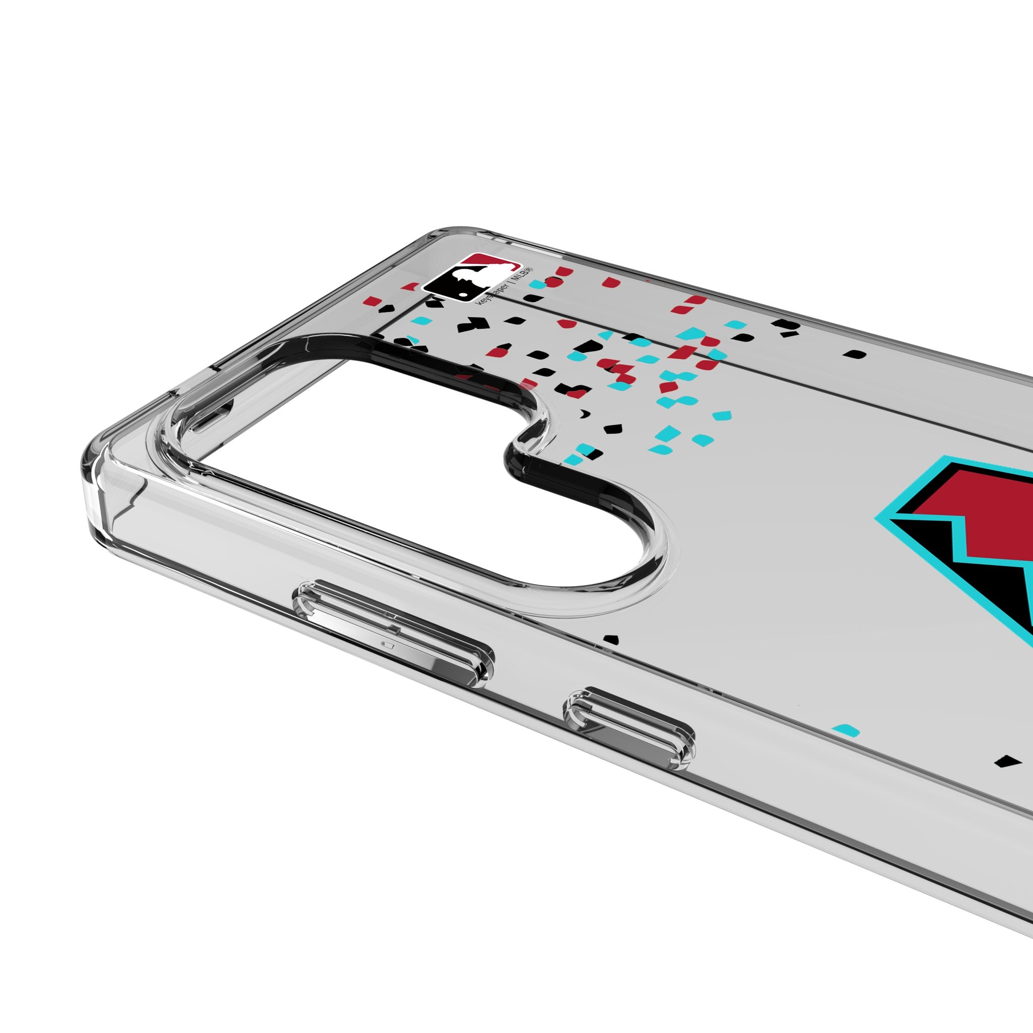 Arizona Diamondbacks Confetti Clear Phone Case for Samsung Galaxy S21 S22 S23 - Shatterproof Protective Cover for Baseball Fans - Perfect for Games, Parties & Daily Use