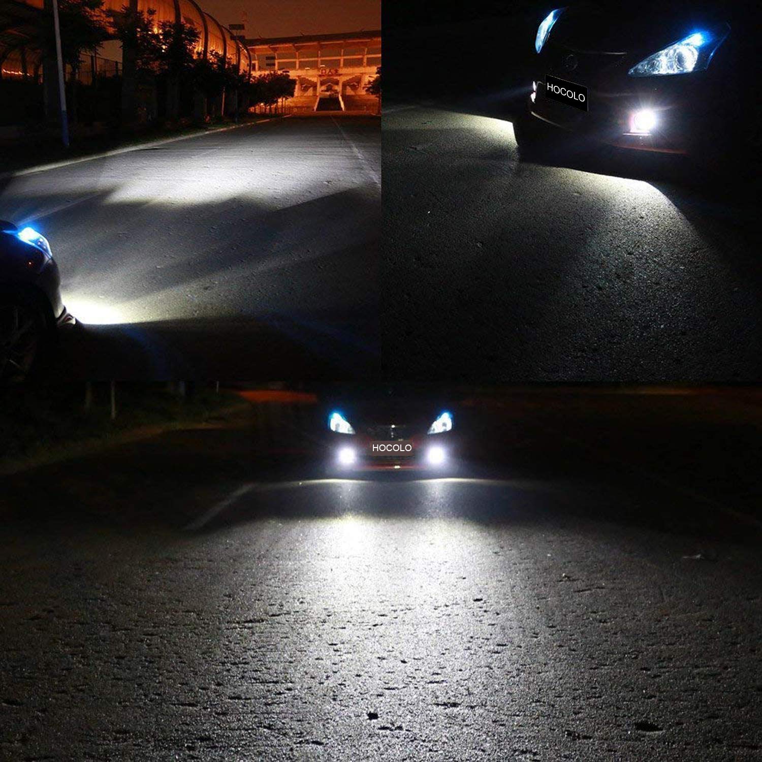 HOCOLO H3 LED Bulbs 6500K White - High Brightness DRL Fog Driving Lights for Cars - Replace Halogen 3570 CSP Chips - Plug-N-Play Installation - Pack of 2 (H3_Fog/DRL, White/6000K) - Perfect for Daytime Running & Nighttime Visibility