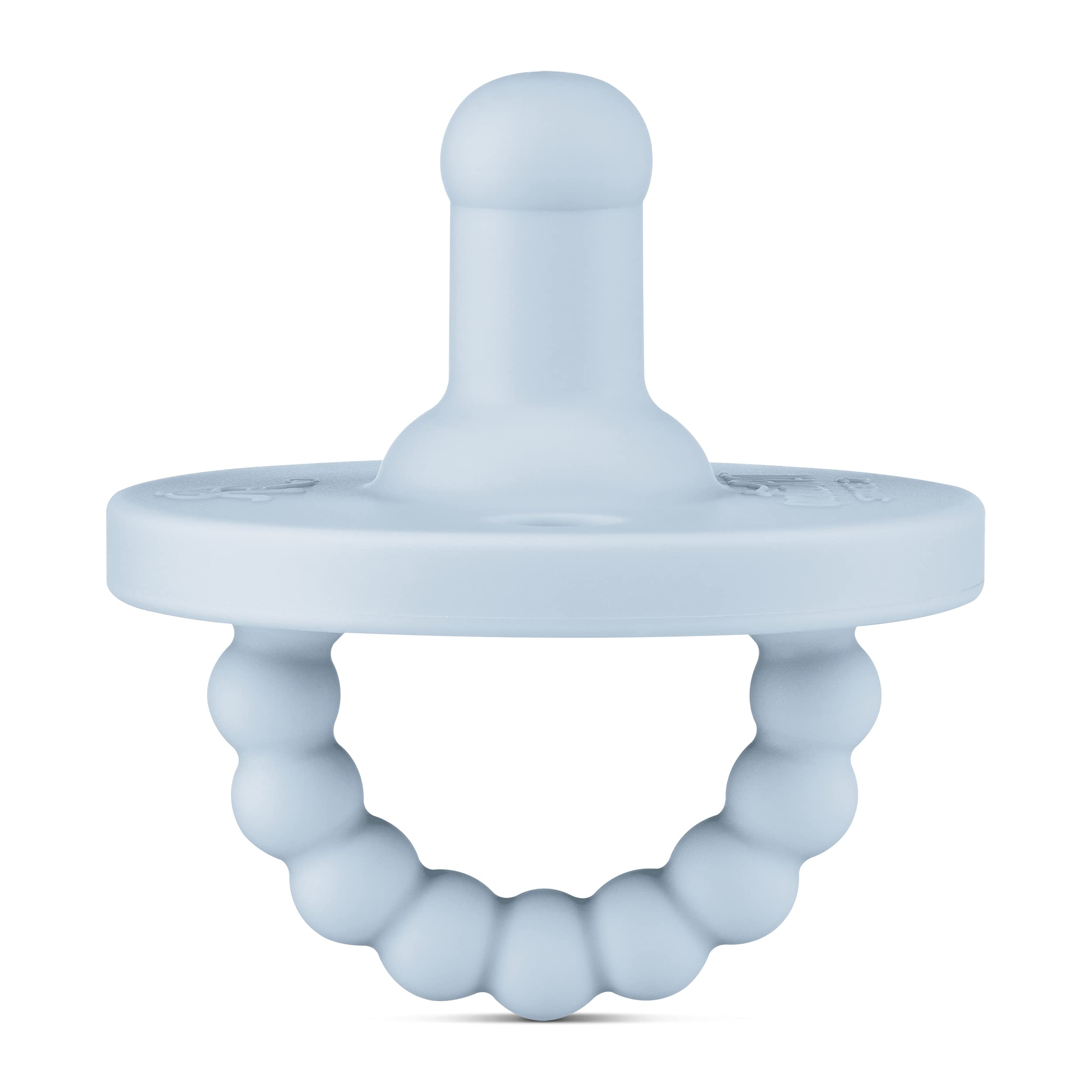 Ryan & Rose Cutie PAT Pacifier Teether - Stage 2 Baby Pacifier, BPA-Free, Soothing Teething Relief (Blue) - Perfect for Infants 6-18 Months, Daycare & Travel Essentials