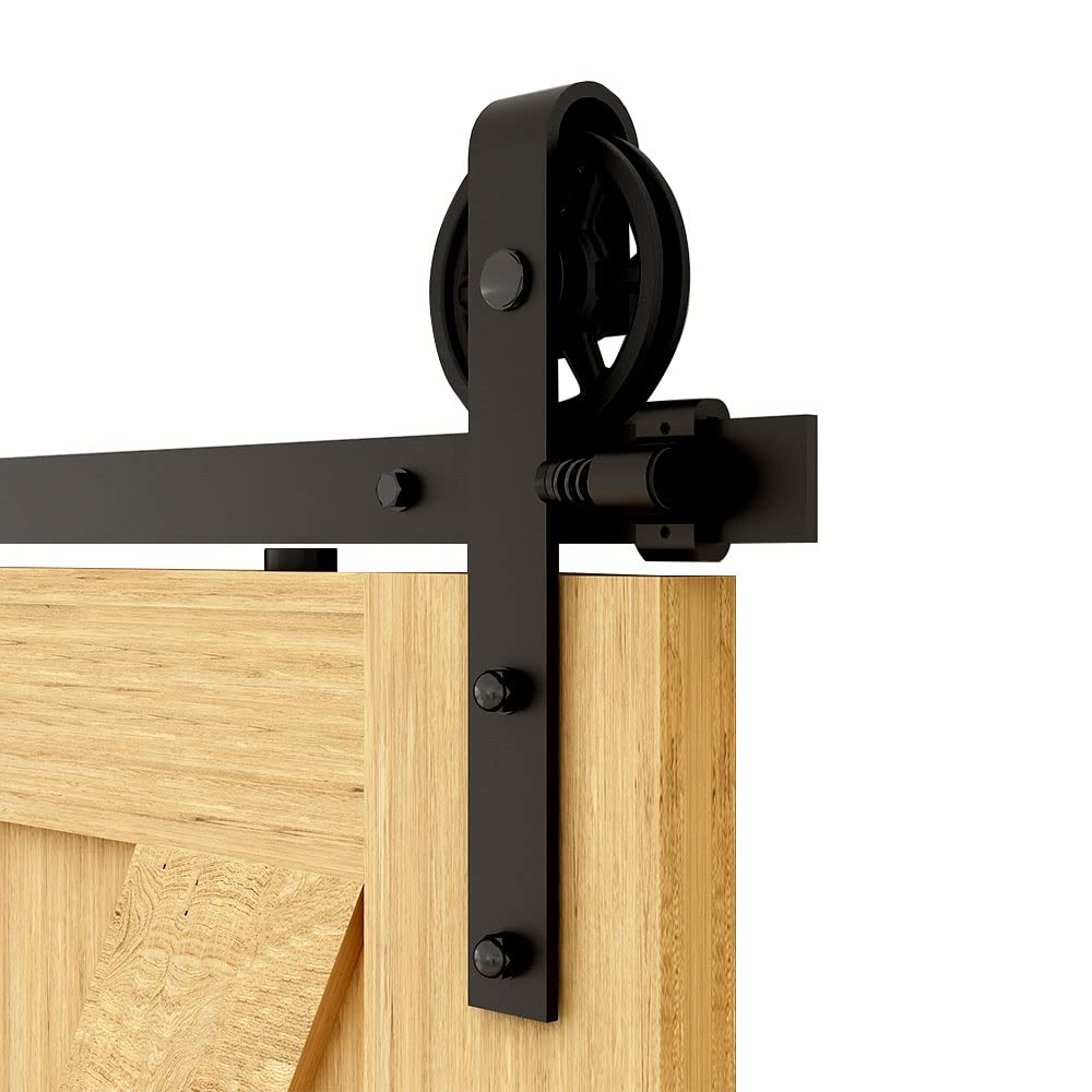 5-20FT Sliding Barn Door Hardware Kit - Heavy Duty Carbon Steel Track System with 4.3
