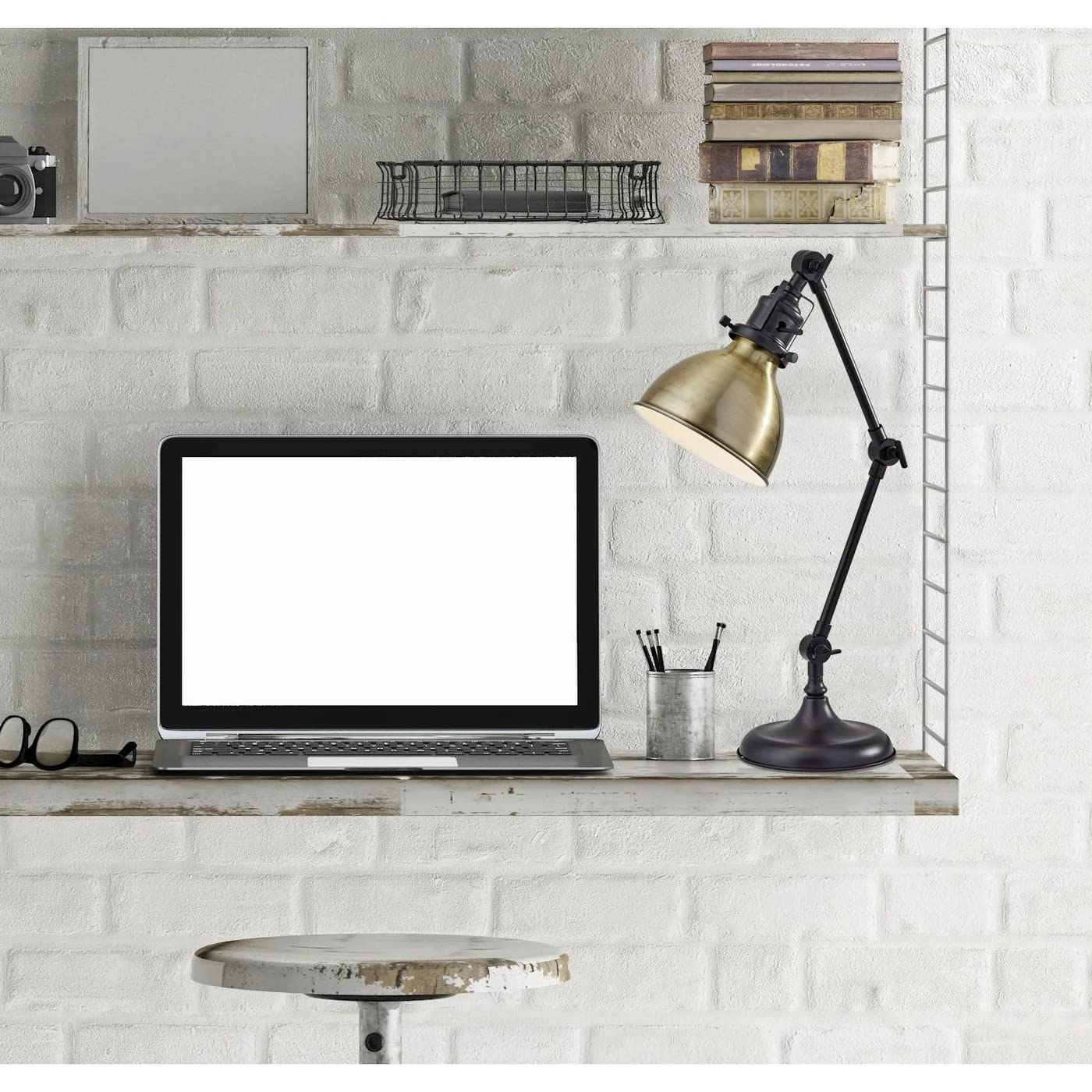Adesso 3908-26 60-Inch Adjustable Black Desk Lamp with Flexible Gooseneck - Perfect for Home Office, Study, Reading & Workspace Lighting