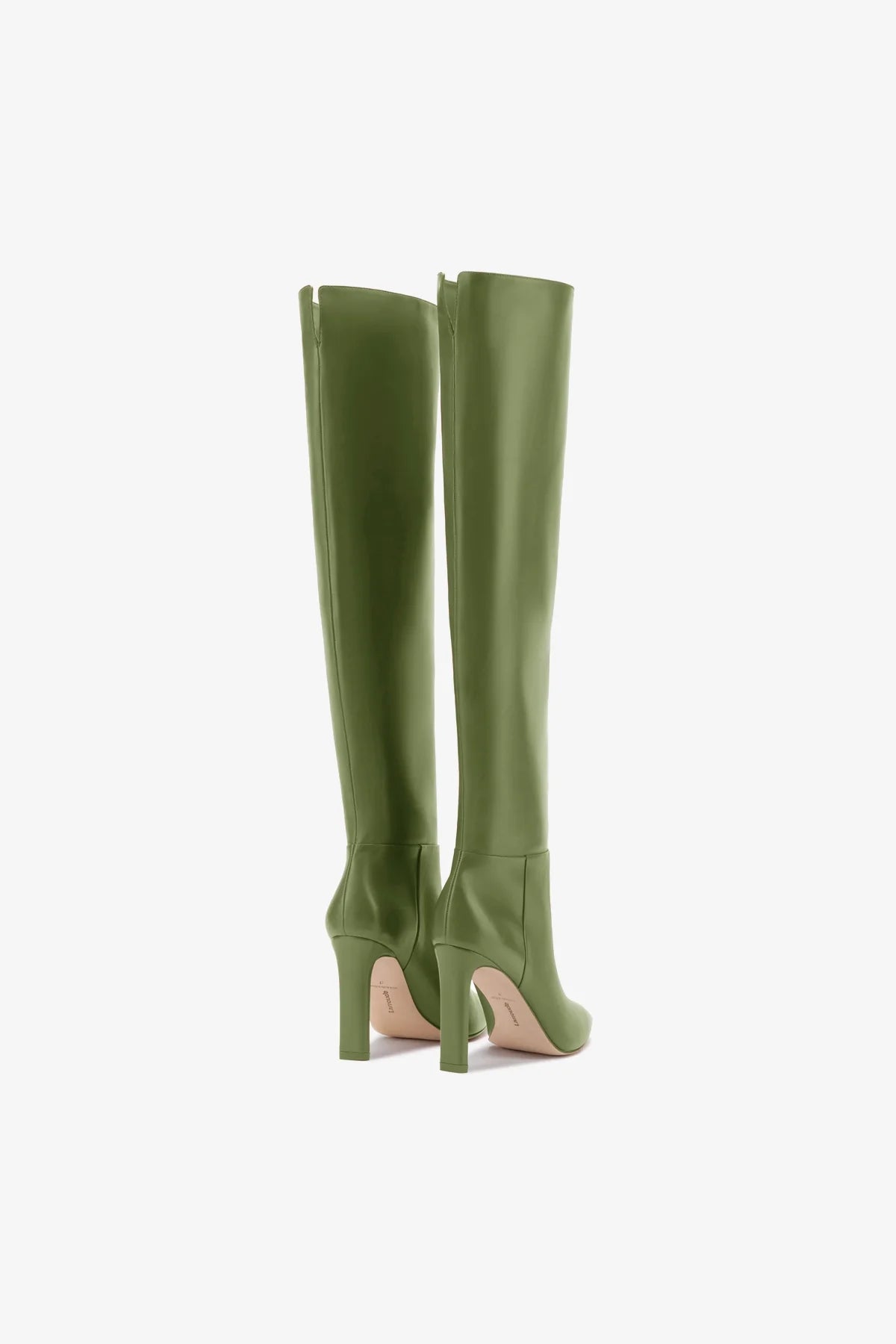 Larroudé x Jennifer Fisher Martini Green Leather Boots for Women - Stylish Ankle Boots for Fall, Winter & Night Out