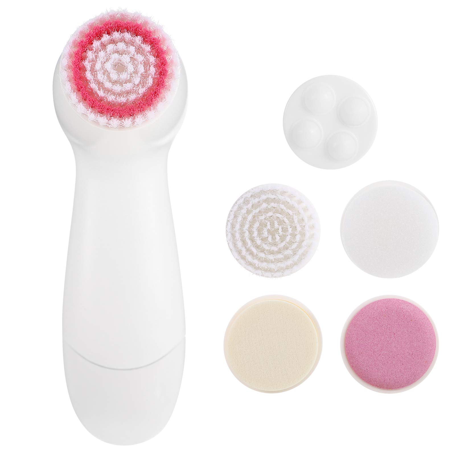 DOITOOL 6-in-1 Electric Facial Cleansing Brush with Silicone Bristles - Anti-Aging & Exfoliating Face Scrubber for All Skin Types - Perfect for Daily Skincare Routine & Deep Pore Cleaning