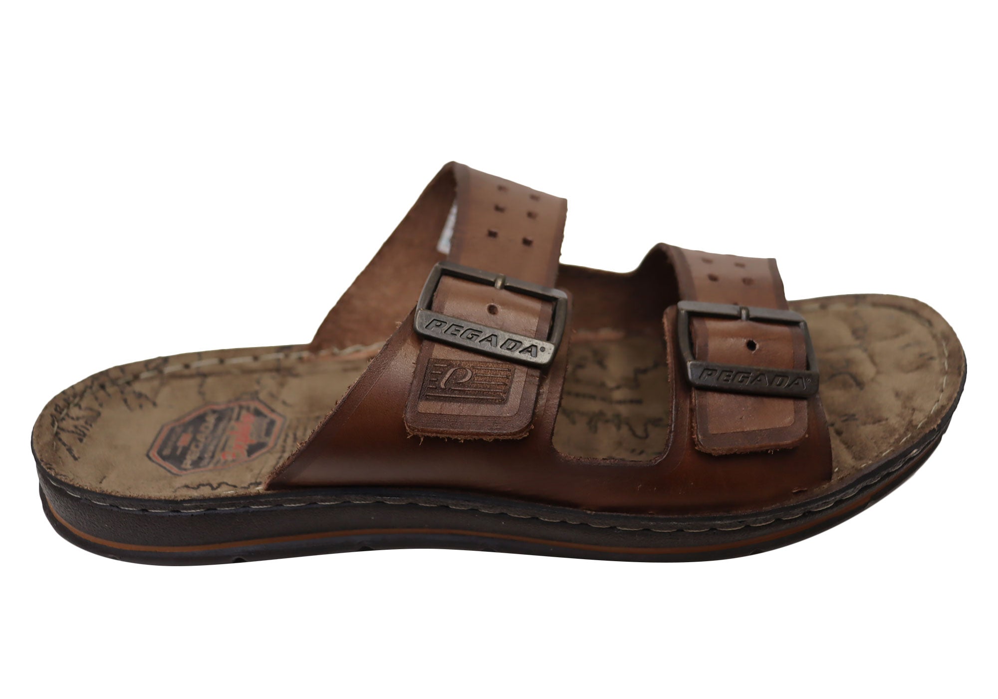 Men's Lancaster Leather Slide Sandals - Comfortable Brazilian-Made Casual Sandals for Beach, Pool & Summer Wear