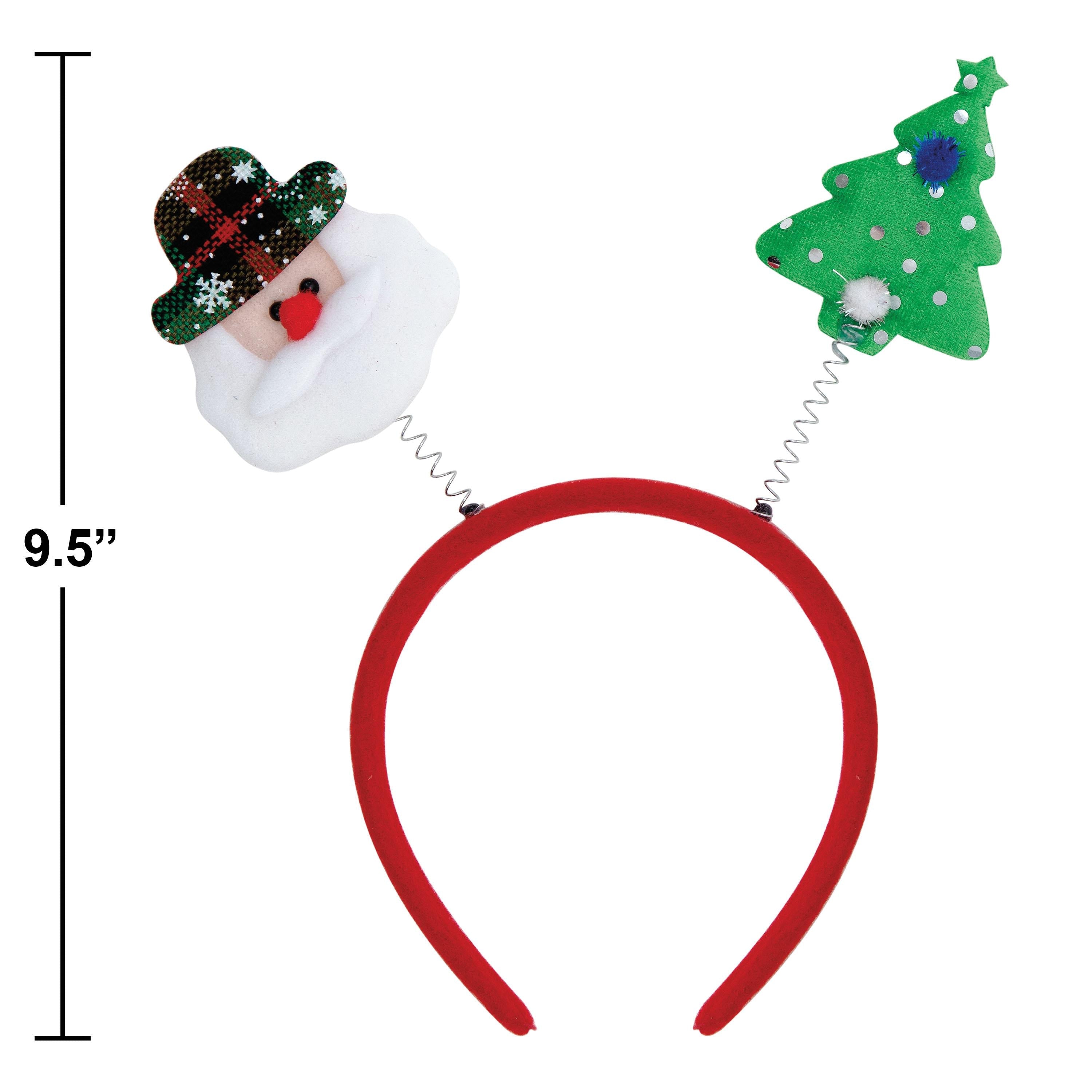 12 Pack Bulk Christmas Plastic Headbands with Boppers - Fun Holiday Party Favors for Kids & Adults - Perfect for Christmas Parties, School Events & Festive Celebrations