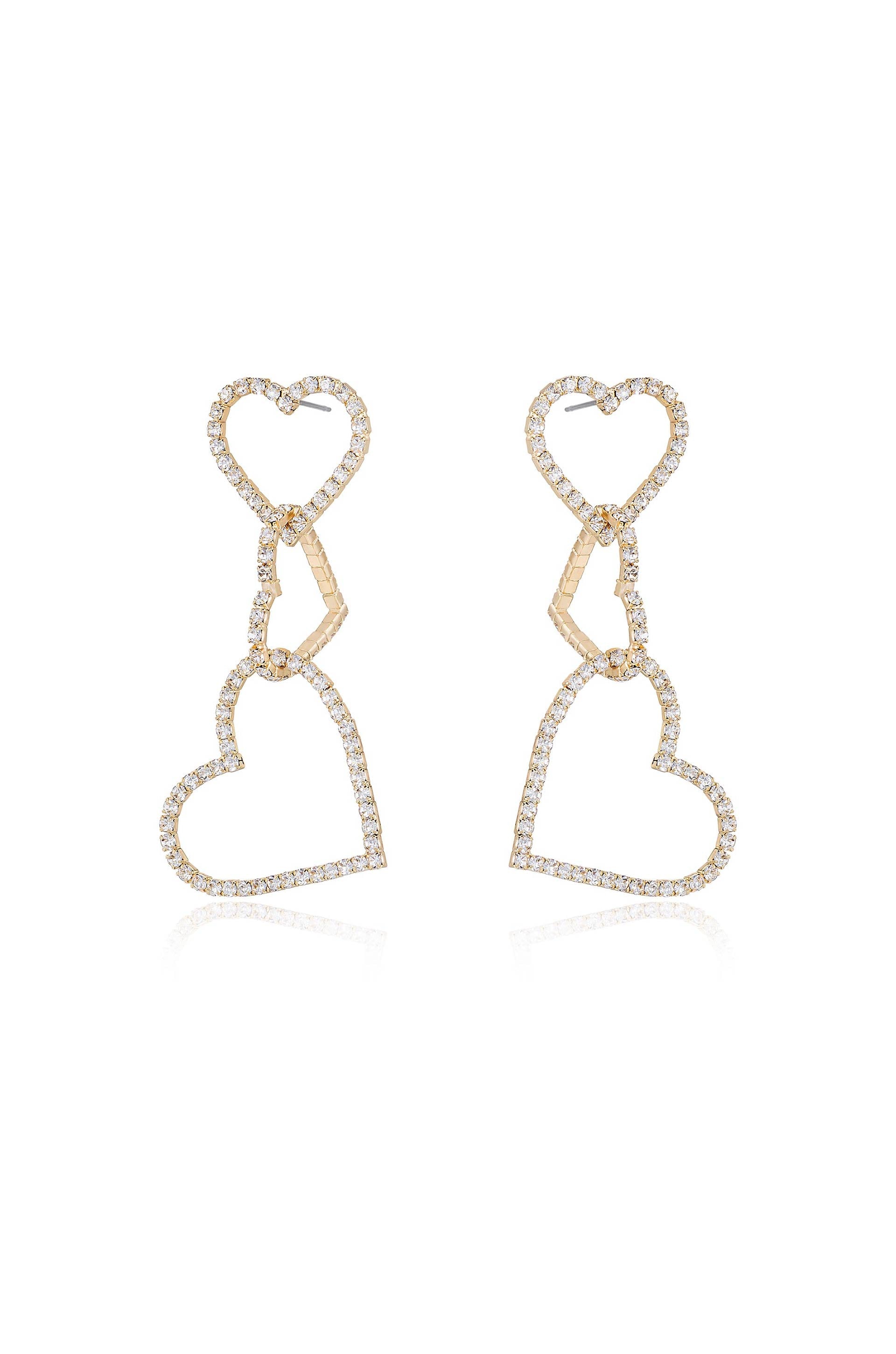 Heart On Sleeve Crystal Earrings - Elegant Dangle Drop Earrings for Women | Perfect for Weddings, Parties & Date Nights