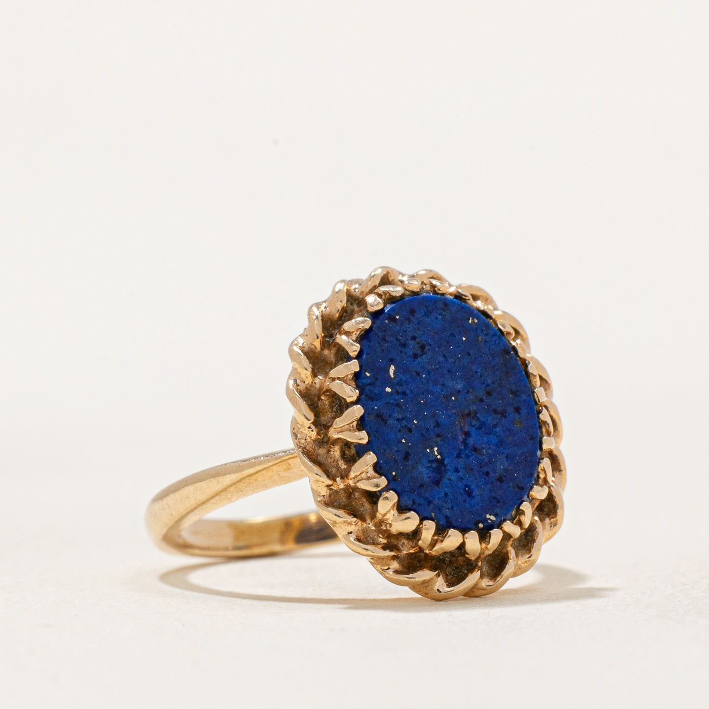 Lapis Lazuli Textured Ring - 1.75ct Genuine Stone - Size 2 - Handmade Boho Jewelry - Perfect for Meditation, Yoga & Spiritual Healing