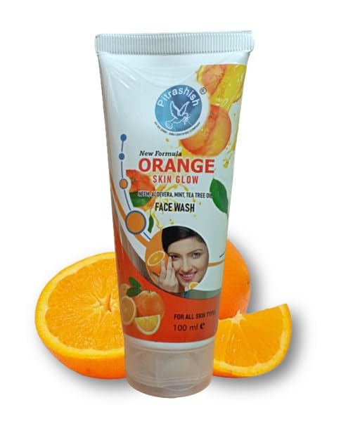 Pitrashish Orange Face Wash for Acne & Oily Skin - 100ml | Gentle Cleansing, Brightening & Oil Control | Perfect for Daily Skincare Routine