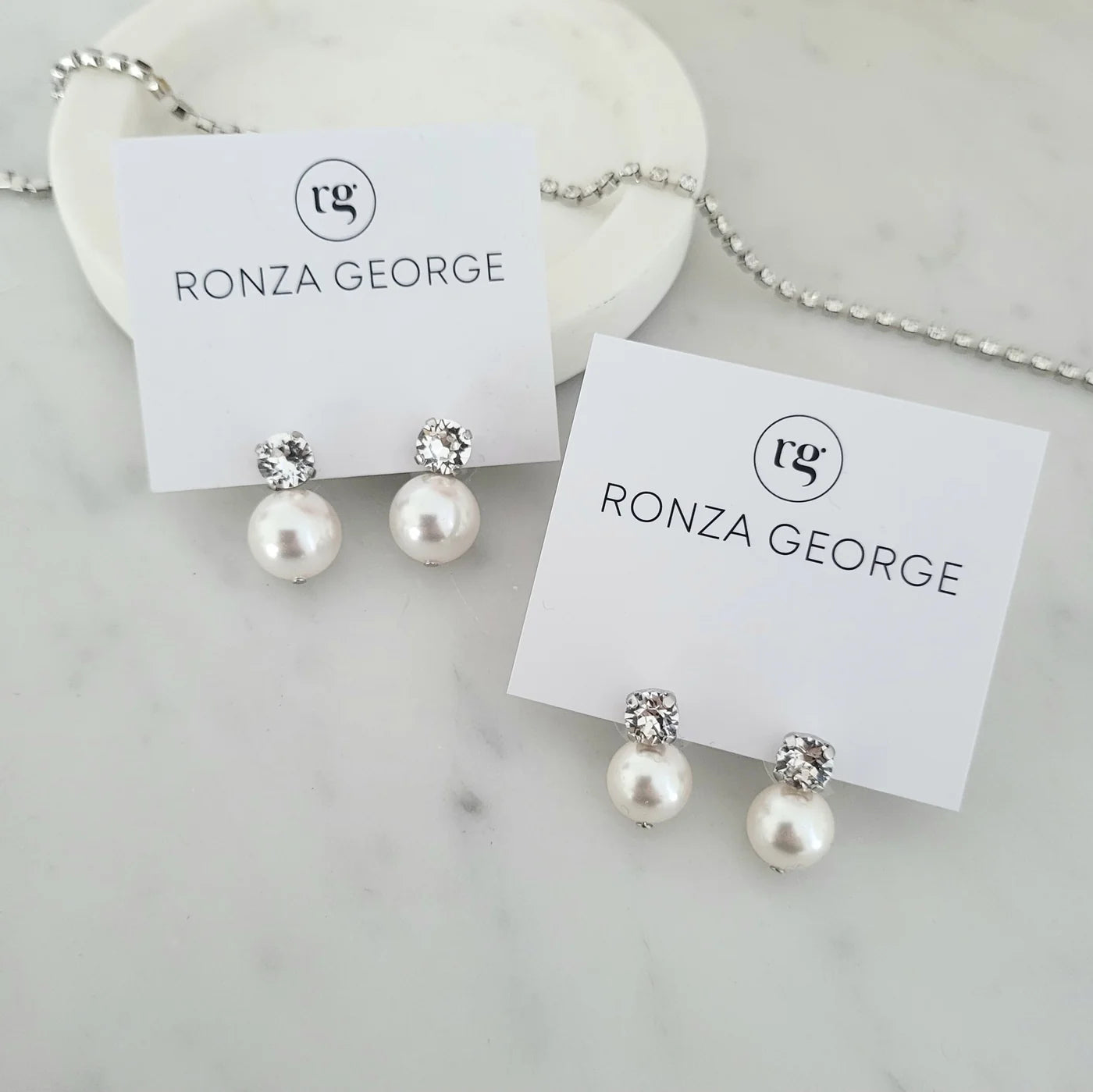 Swarovski Crystal & Pearl Bridal Stud Earrings in Rhodium Silver - Elegant Wedding Jewelry for Brides, Bridesmaids, and Formal Occasions