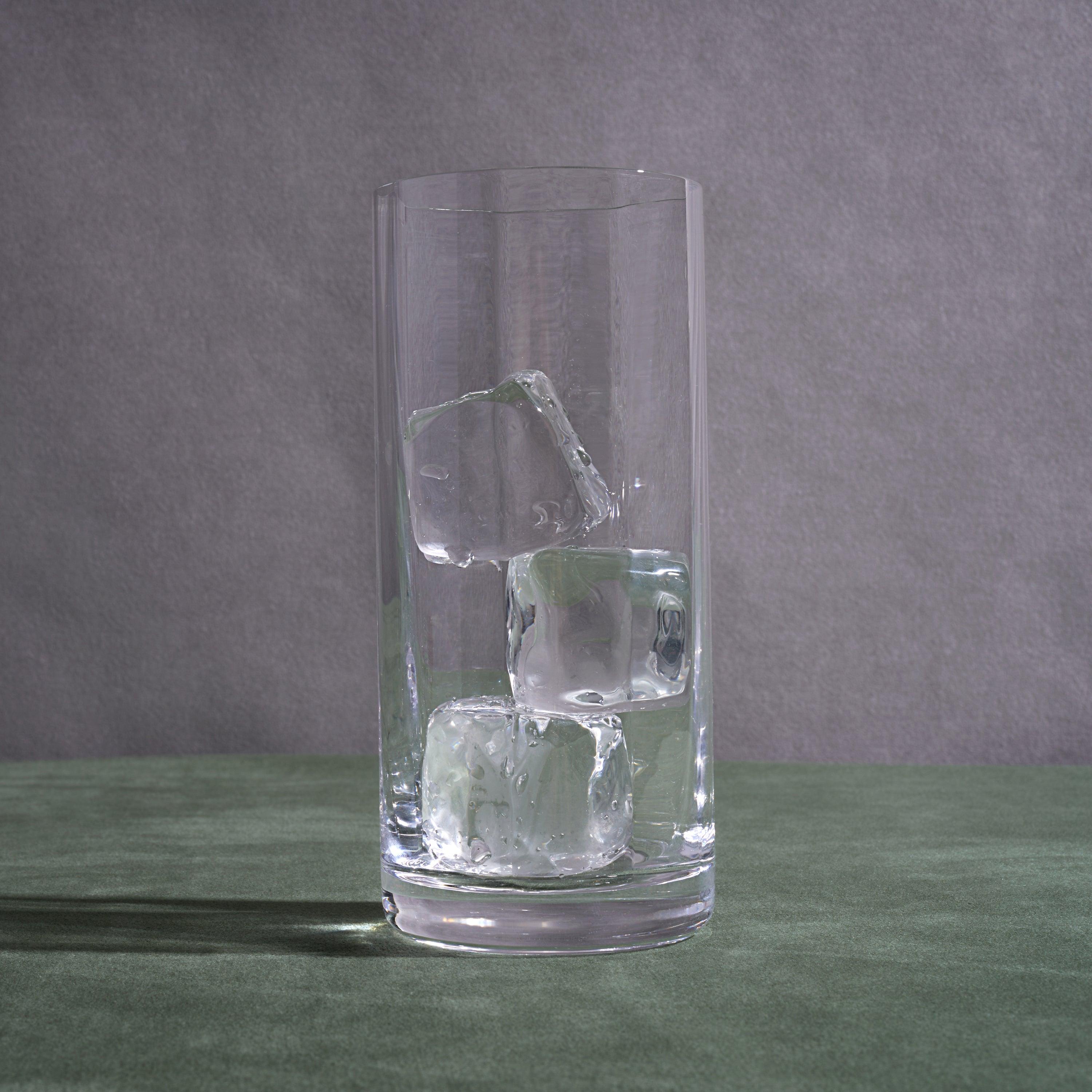 Premium Iris Highball Glasses Set of 4 - 16oz Crystal Clear Drinking Glasses for Cocktails, Juice & Iced Tea - Perfect for Home Bar, Parties & Entertaining
