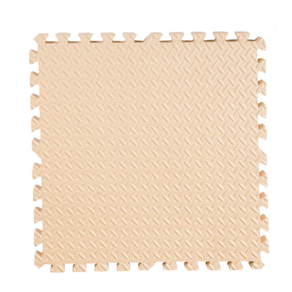 JIAJUAN Waterproof Interlocking Foam Play Mats for Kids - 10-Piece Puzzle Floor Tiles (60x60x1cm, Beige) - Non-Slip, Soft & Safe for Nursery, Playroom, Daycare & Home Gym
