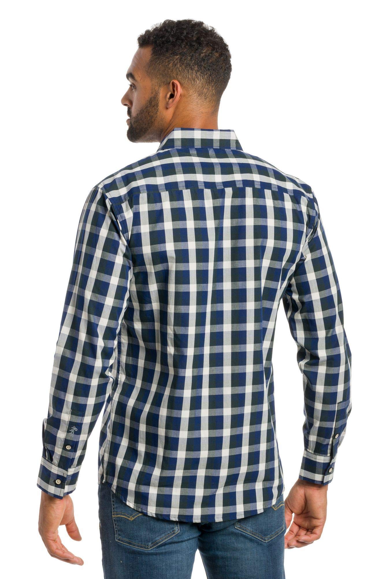 Evergreen Men's Long Sleeve Button-Up Shirt - Waterproof, Stain & Odor Resistant - Perfect for Work, Outdoor & Casual Wear
