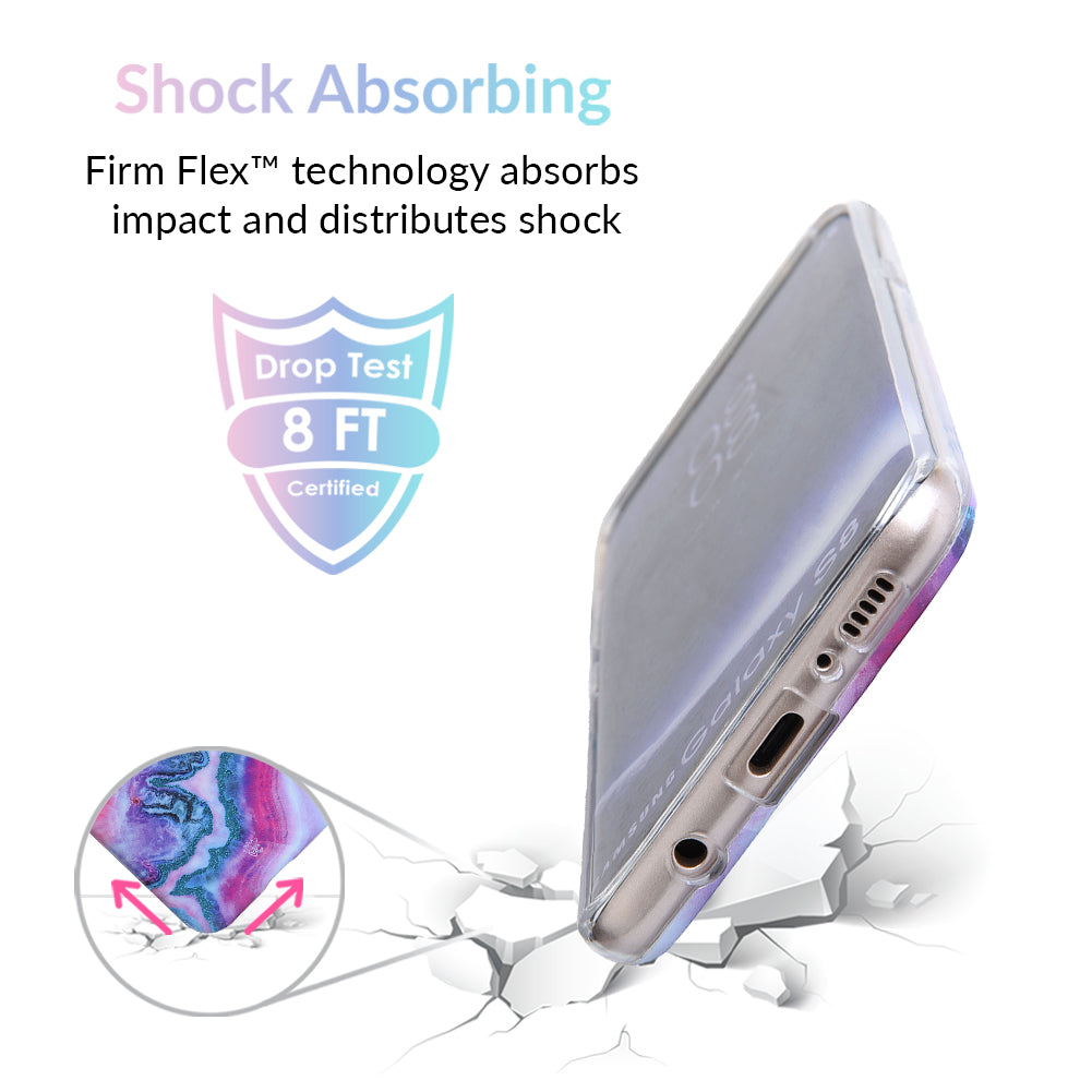 Geode Glitter Clear Samsung Phone Case - Shatterproof Protective Cover for Galaxy S21/S20/Note 20 - Sparkle Crystal Design for Women & Girls - Perfect for Daily Use, Parties & Gift Giving