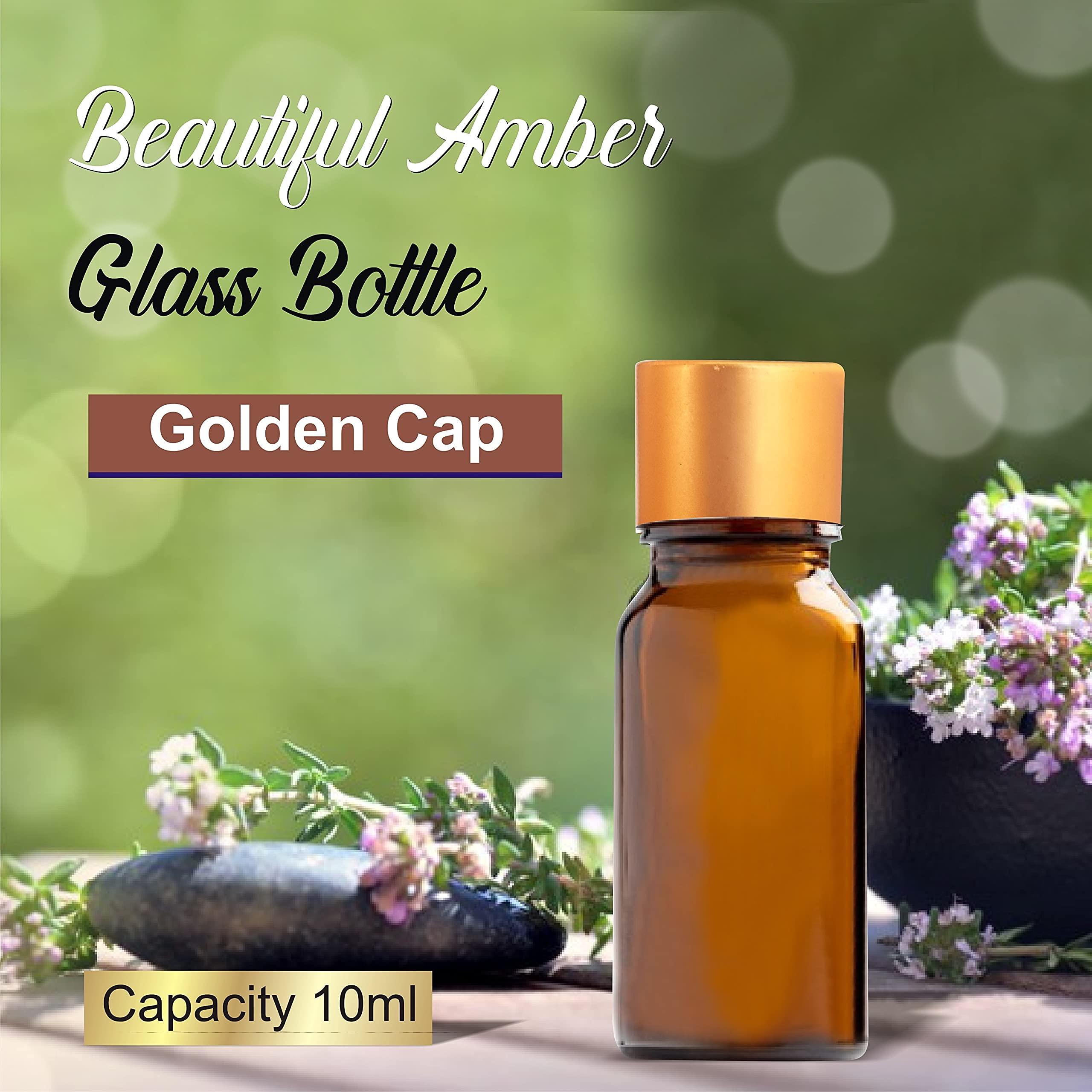 Zenvista 15ml Amber Glass Bottles with Gold Cap - Empty Refillable Essential Oil Containers (Pack of 3) | Perfect for DIY Essential Oils, Aromatherapy, Travel & Gift Giving