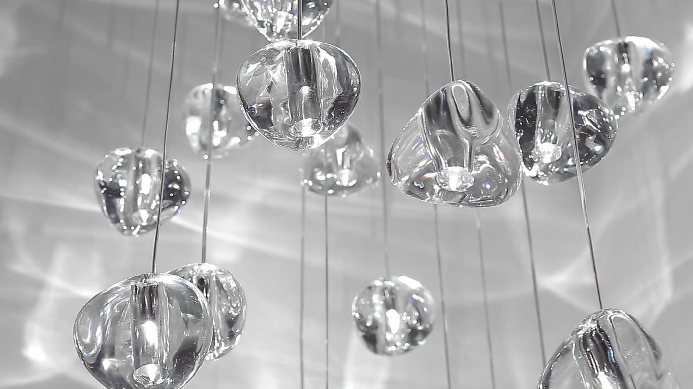 Elegant Crystal Pendant Light - Modern Chandelier for Dining Room, Bedroom & Living Room Decor - Dimmable LED Hanging Lamp for Home & Office Lighting