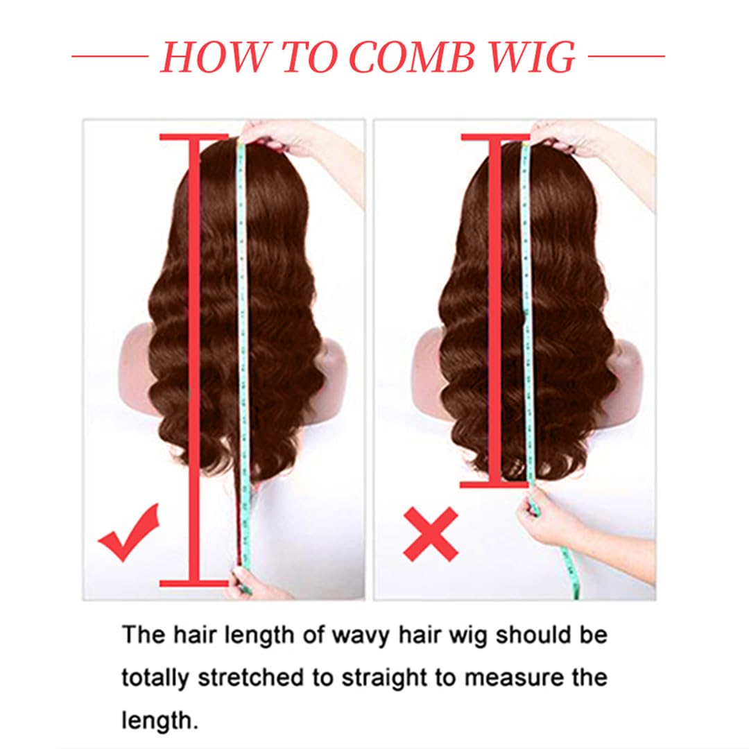 Chocolate Brown 13x4 Lace Front Wig Human Hair - 180% Density Body Wave Glueless Wig for Women, Pre Plucked with Baby Hair, 28 Inch - Perfect for Daily Wear, Cosplay, and Special Occasions
