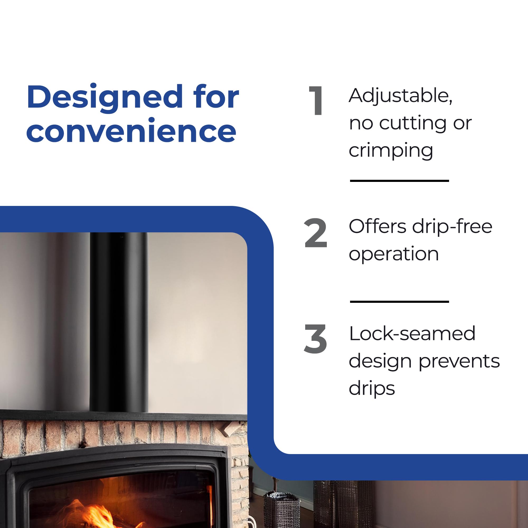 DuraVent Simpson Telescoping Double Wall Stove Pipe Connector - Black Close Clearance Vent for Wood Stove, Fireplace & Heating Systems | Home Improvement & Commercial/Residential Use