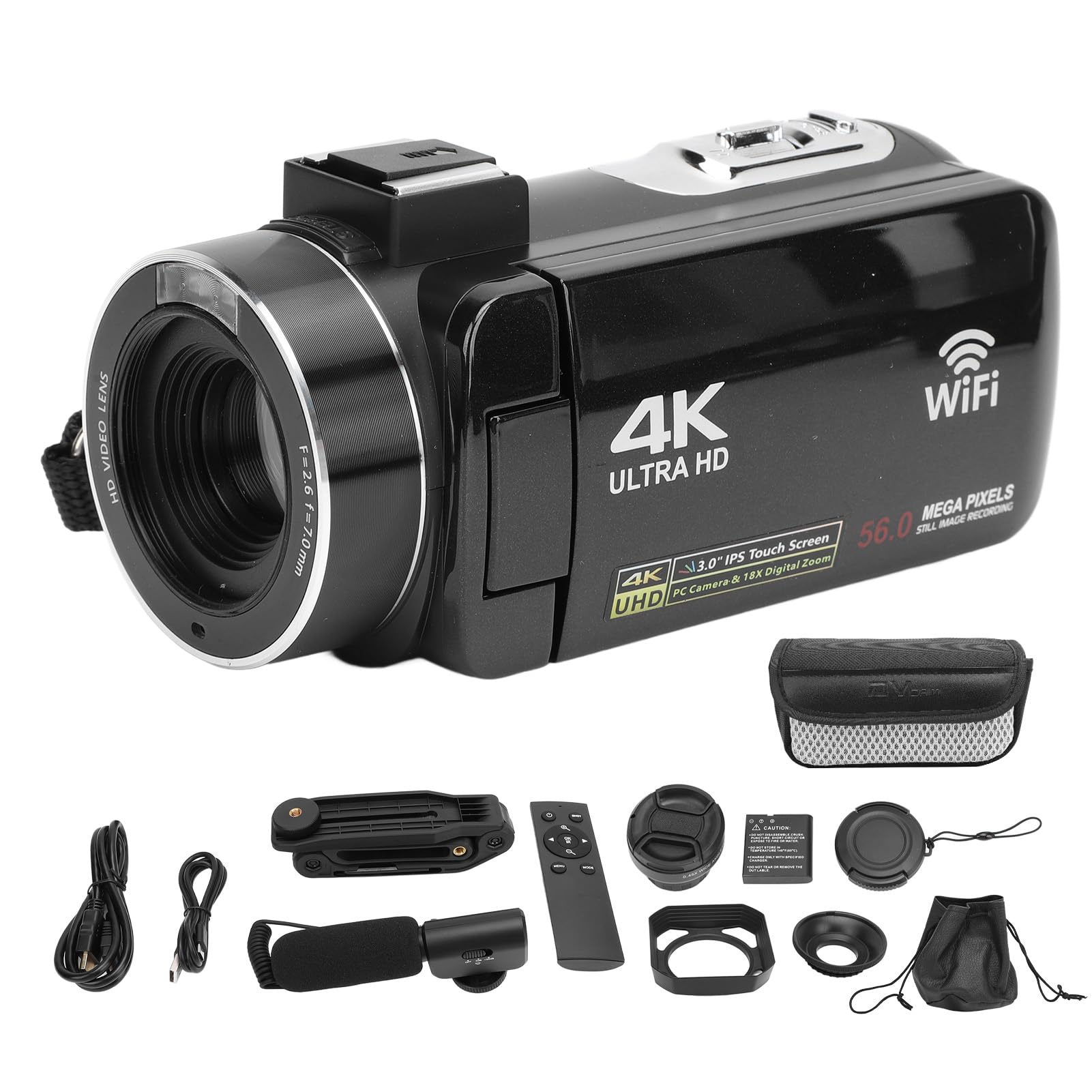 4K 56MP HD Vlogging Camera with 3