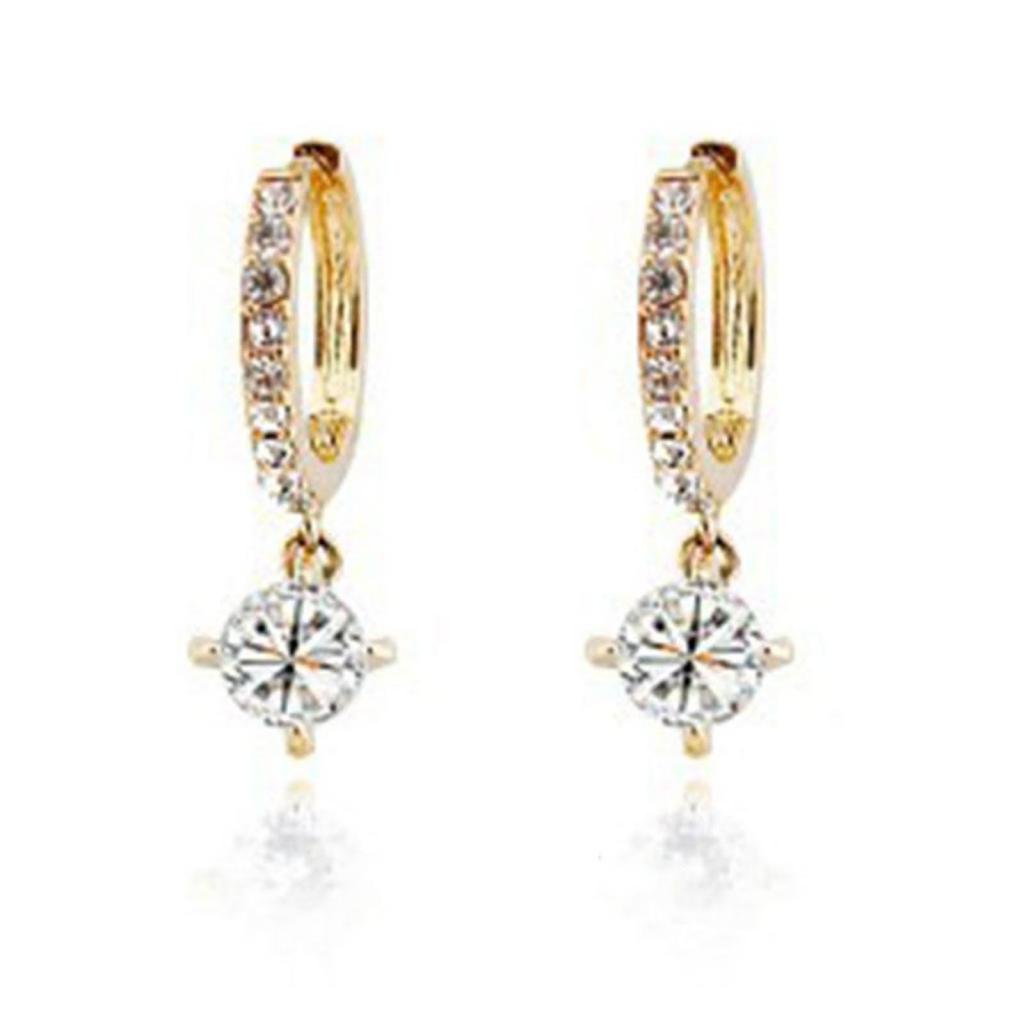 Elegant Gold Crystal Rhinestone Hoop Earrings for Women - Perfect for Parties, Weddings & Evening Events