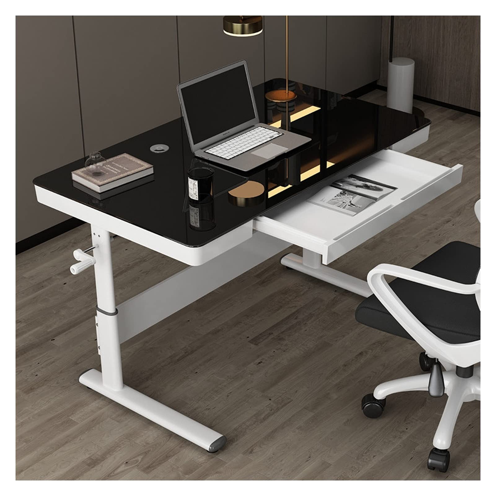 Ergonomic Height-Adjustable Computer Desk - Modern Minimalist Home Office Desk with Drawer for Study, Gaming & Standing Workstation | Perfect for Small Spaces, Remote Work & PC Setup
