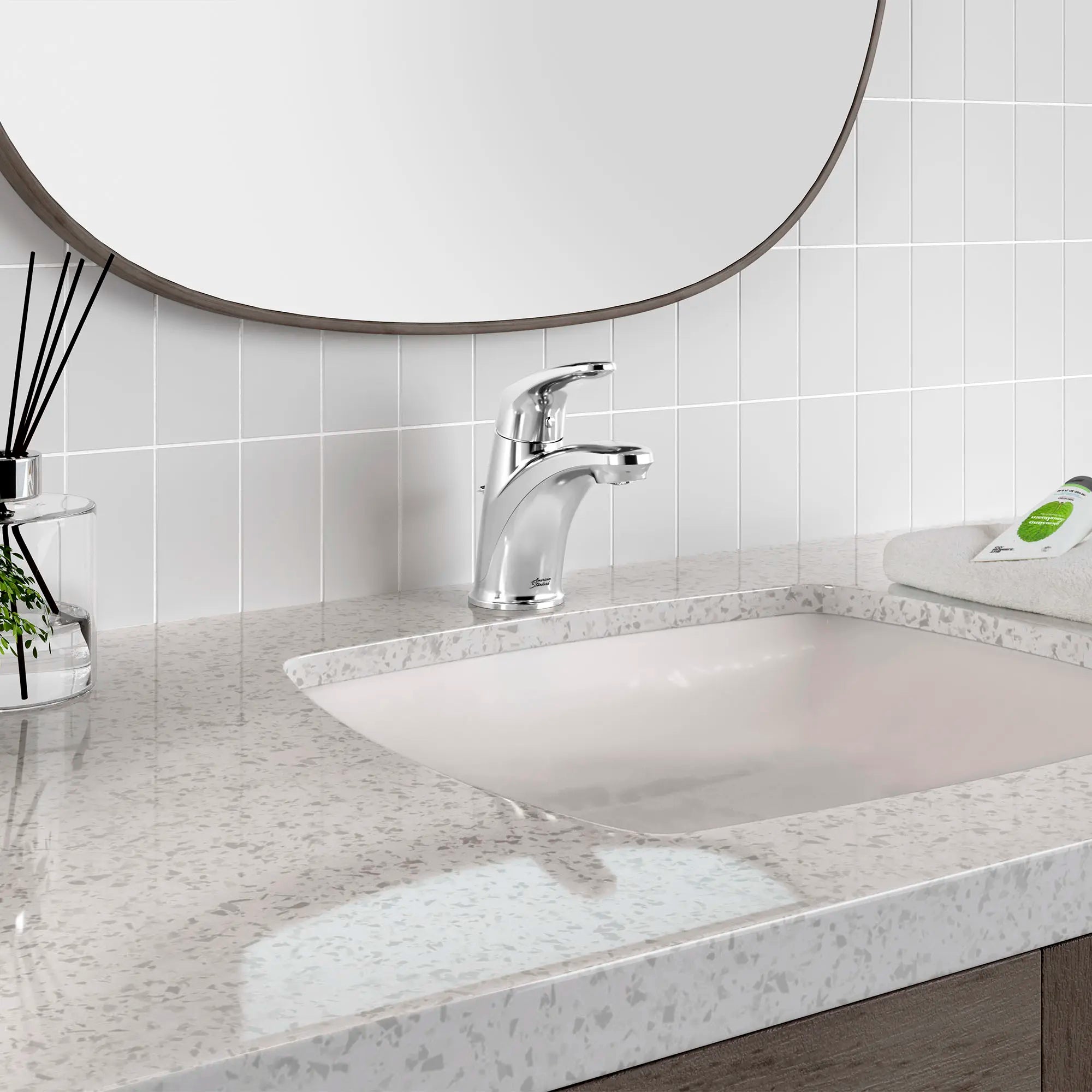 Colony PRO Single Hole Bathroom Faucet with Lever Handle - 1.2 GPM Low Flow Water-Saving Design - Perfect for Small Bathrooms, Powder Rooms & Vanities