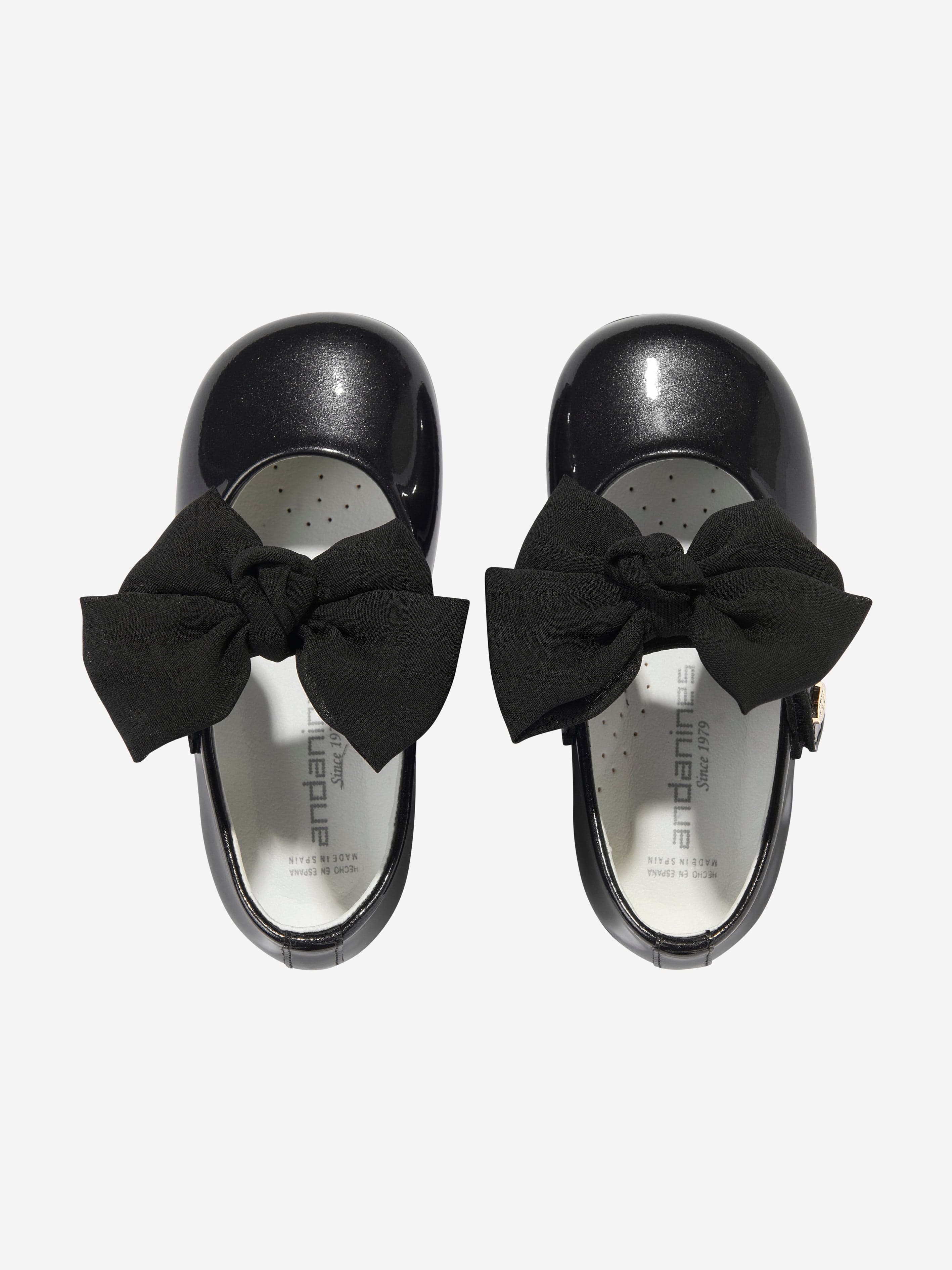 Andanines Girls Leather Mary Jane Bow Shoes - Black Classic Comfortable Dress Shoes for Toddler & Kids - Perfect for School, Parties, and Special Occasions