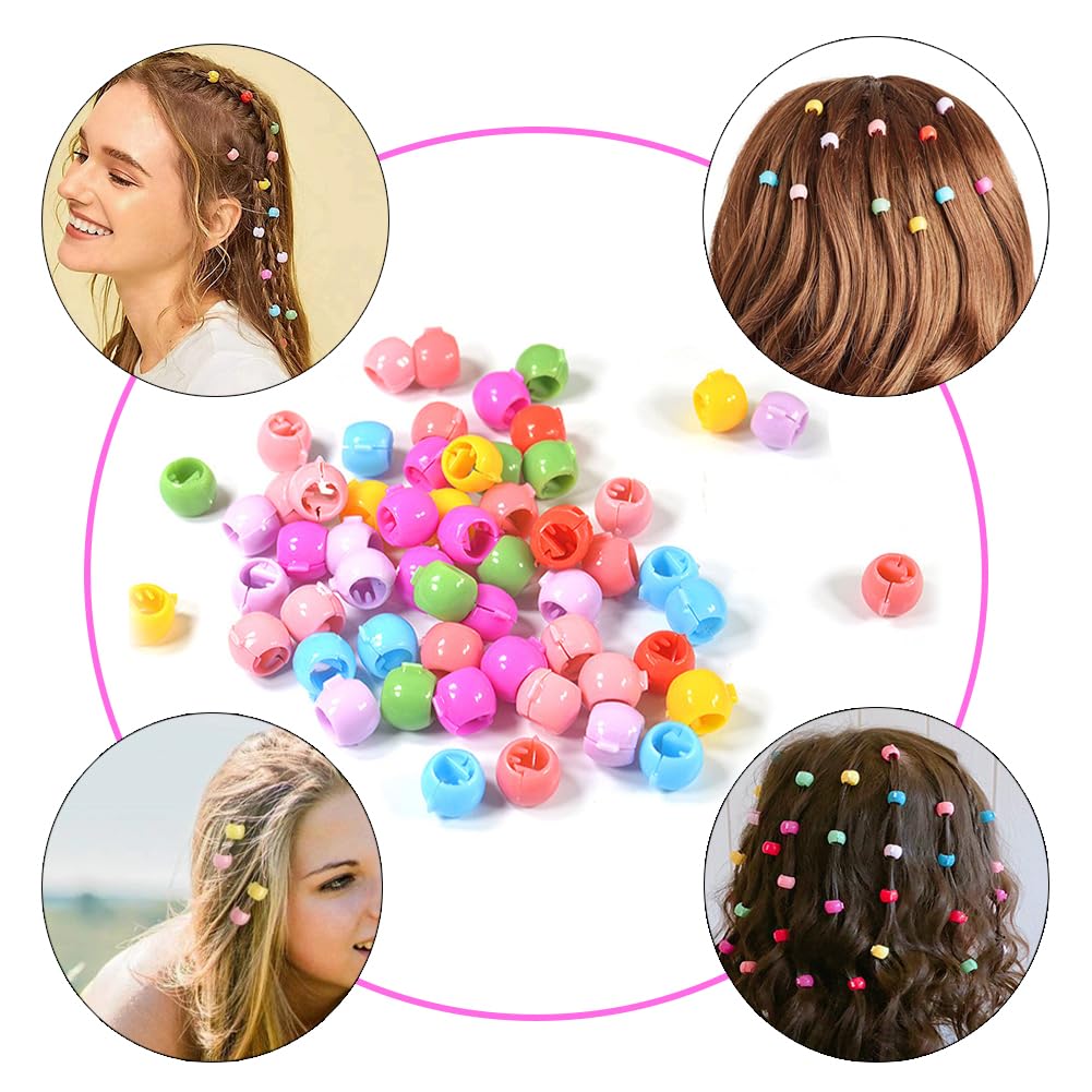 AKOAK 50 PCS Mini Hair Clips with Beads - Plastic Claw Hair Clips for Women, Girls & Kids | Cute Hair Accessories for School, Parties & Daily Styling (Random Colors)