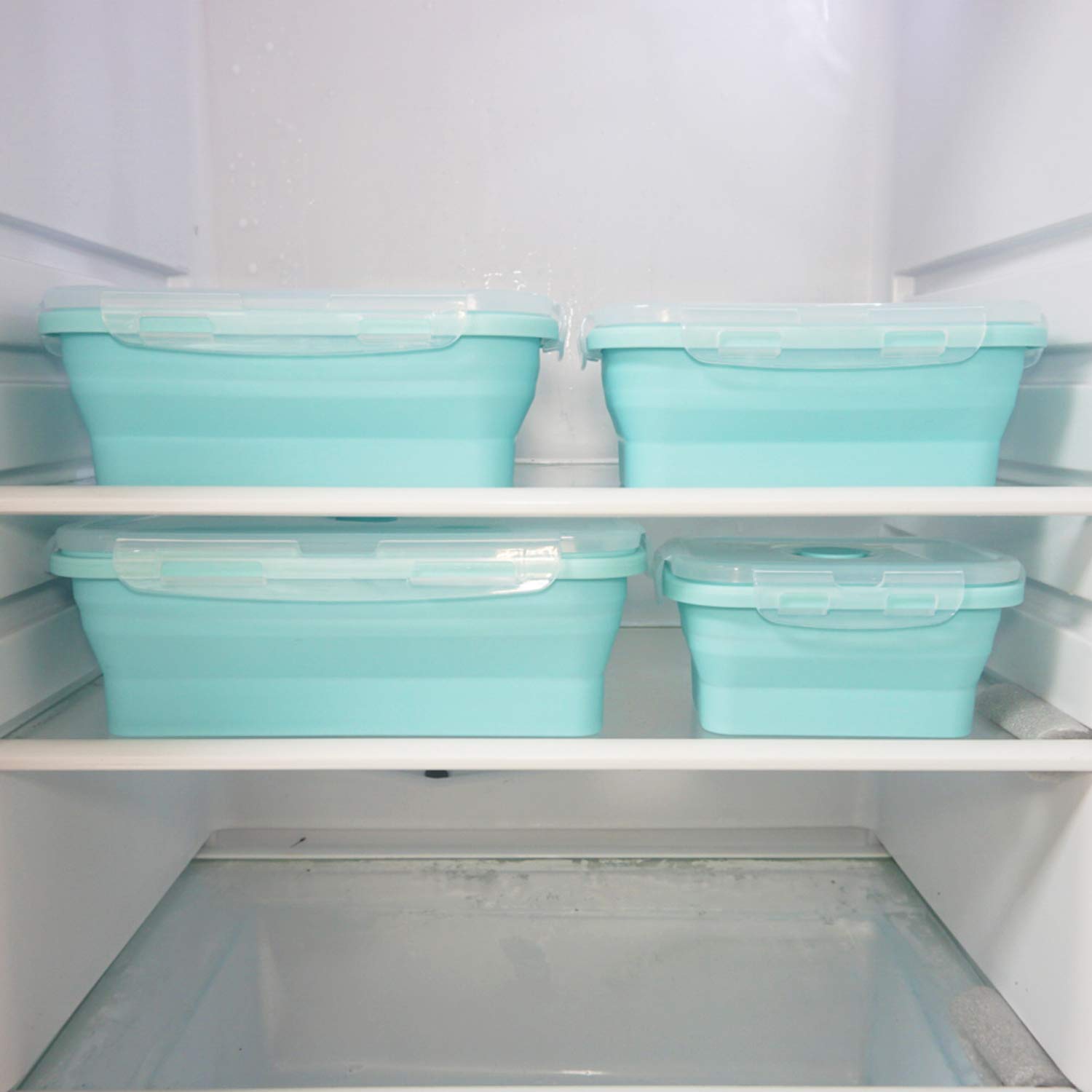 CCyanzi 4-Pack Collapsible Silicone Food Storage Containers with Airtight Lids - Microwave & Freezer Safe, Space-Saving Bowls for Camping, Picnics, Meal Prep & Kitchen Organization