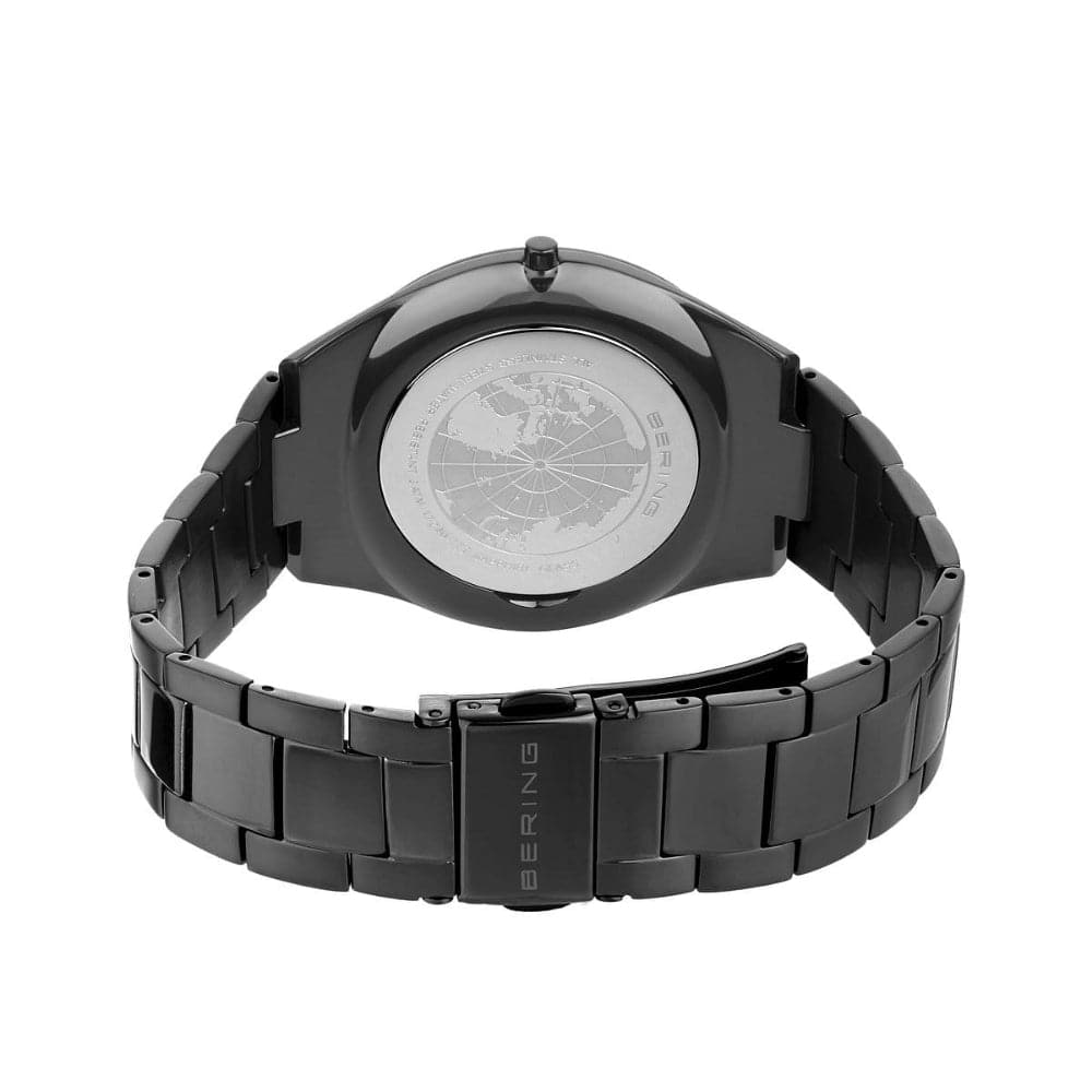 Bering Ultra Slim Black Dial Stainless Steel Strap Men's Watch 17240-777 | Luxury Minimalist Dress Watch for Business & Formal Occasions