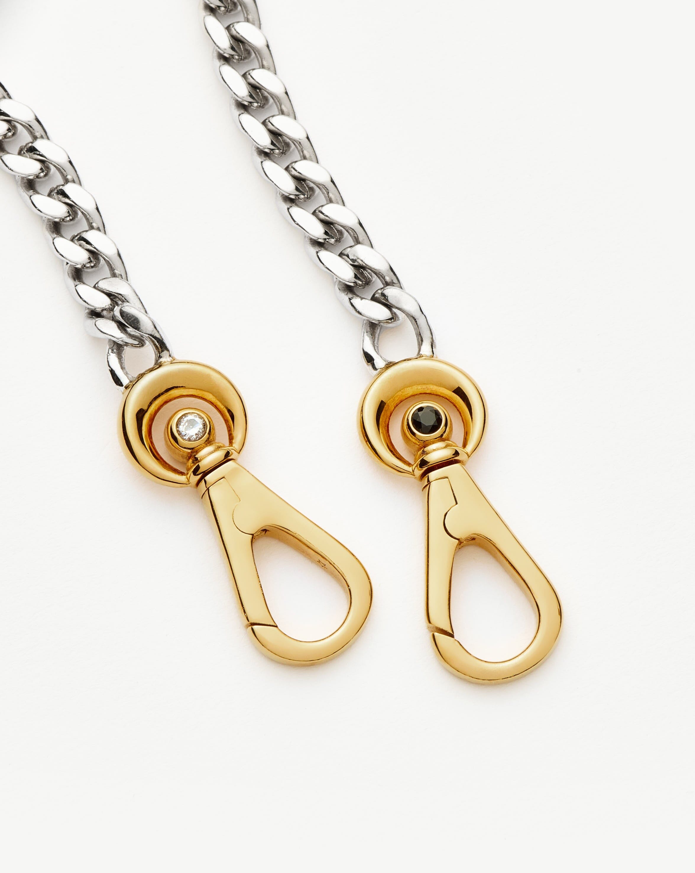 Kinetic Chunky Chain Necklace - Mixed Metal Cubic Zirconia Statement Jewelry | Trendy Layered Necklace for Women | Perfect for Parties, Date Nights & Everyday Wear