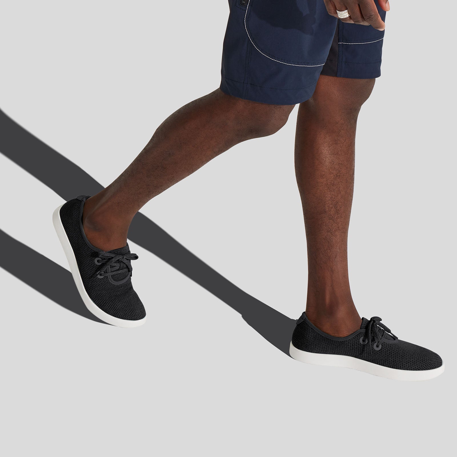 Men's Tree Skipper Jet Black Sneakers with White Sole - Comfortable Casual Shoes for Walking, Running & Everyday Wear