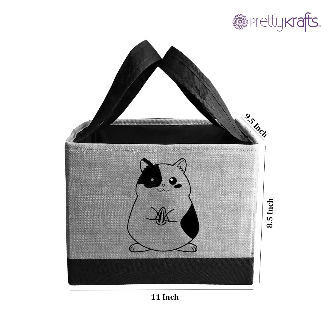 PrettyKrafts Kids Toy Storage Box - Grey Jute Organizer for Toys, Books & Crafts | Perfect for Playrooms, Bedrooms & Daycare Organization