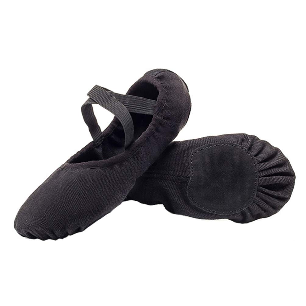 Holibanna Women's Black Ballet Shoes - Anti-Slip Elastic Dance Shoes for Ballet Practice, Comfortable Ballet Slippers with Random Color Liner - Perfect for Dance Class, Studio Training & Performance