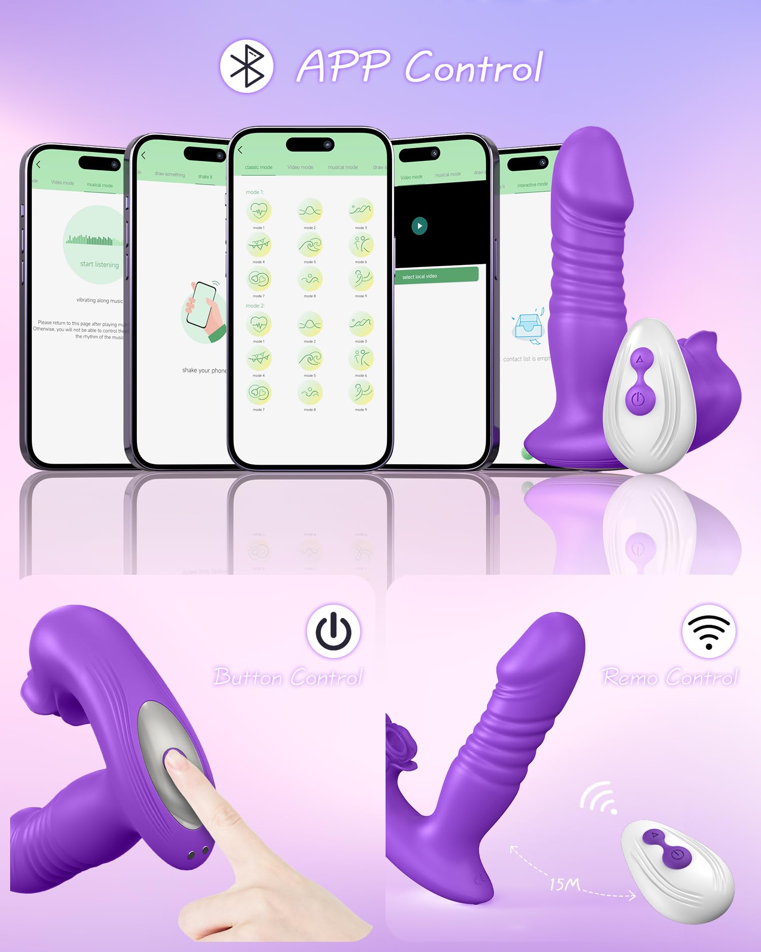 Premium Rose Sex Toy for Women - 9 Sucking & Thrusting Modes, App Remote Control G-Spot & Nipple Vibrator - Adult Toy for Solo Play & Couples | Perfect for Sensual Exploration & Intimate Moments