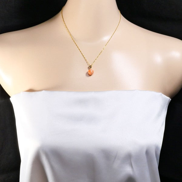 18K Yellow Gold Coral Necklace for Women - Elegant Handmade Jewelry Gift for Birthday, Anniversary & Special Occasions