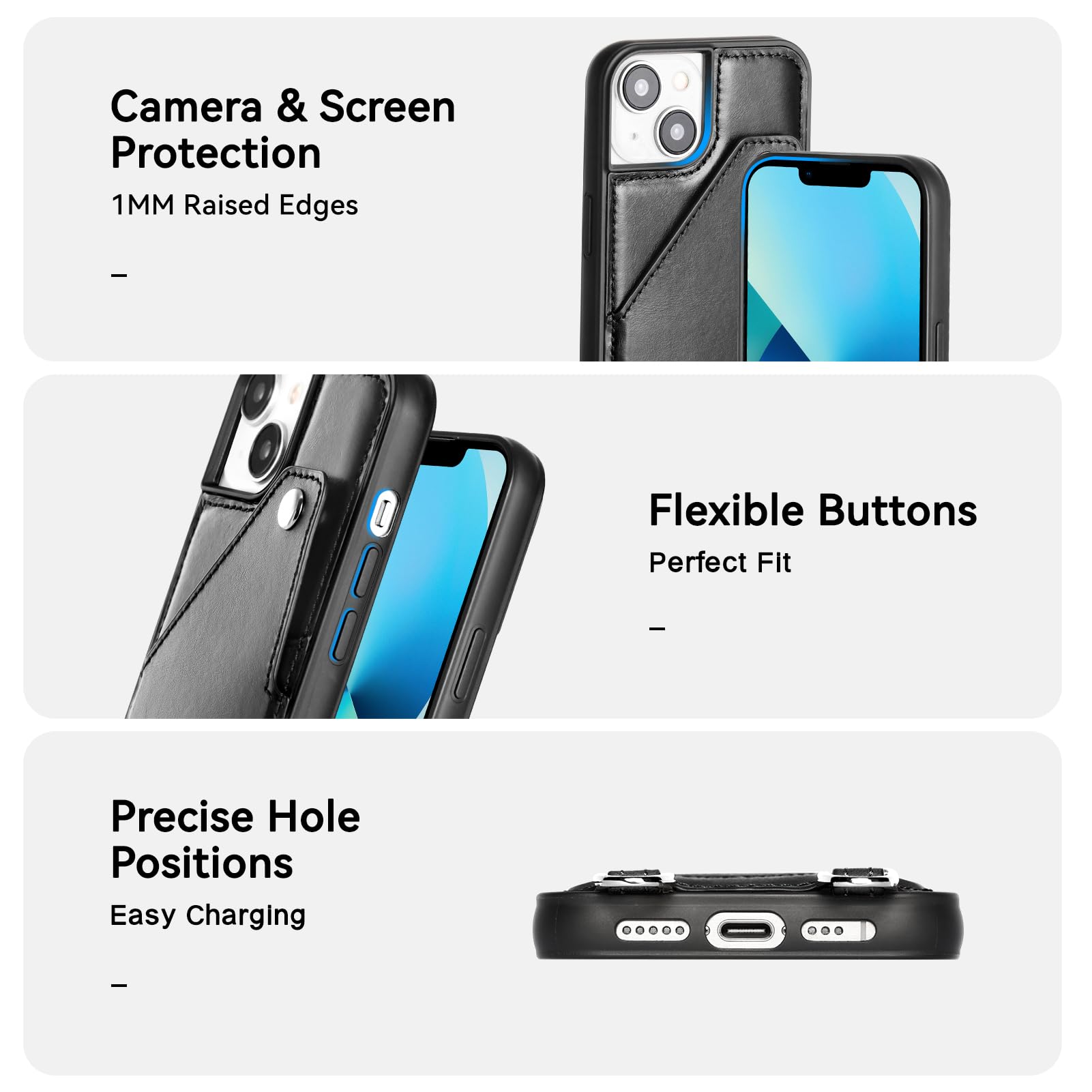 Premium Leather Wallet Phone Case for iPhone 13 (6.1