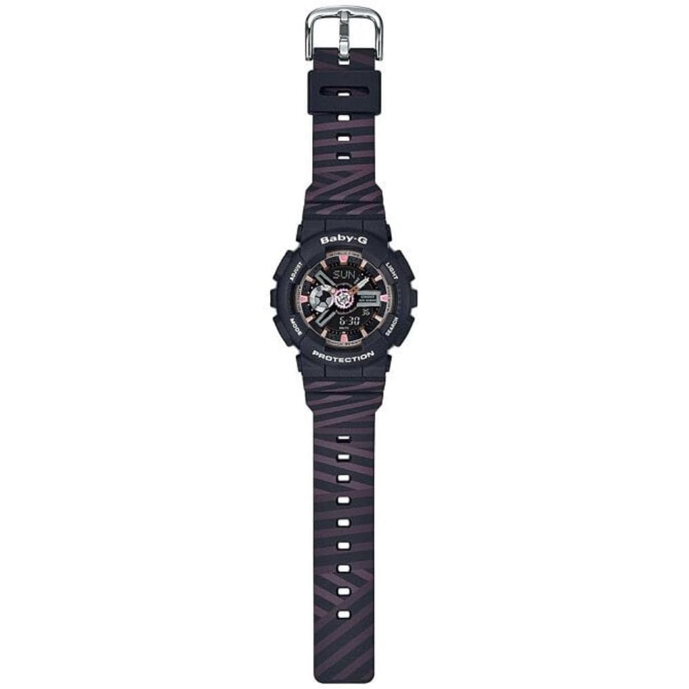 CASIO BABY-G BA-110CH-1ADR Digital Quartz Watch for Women - Black Resin Band, Shock Resistant, Water Resistant - Perfect for Sports, Outdoor Activities & Everyday Wear
