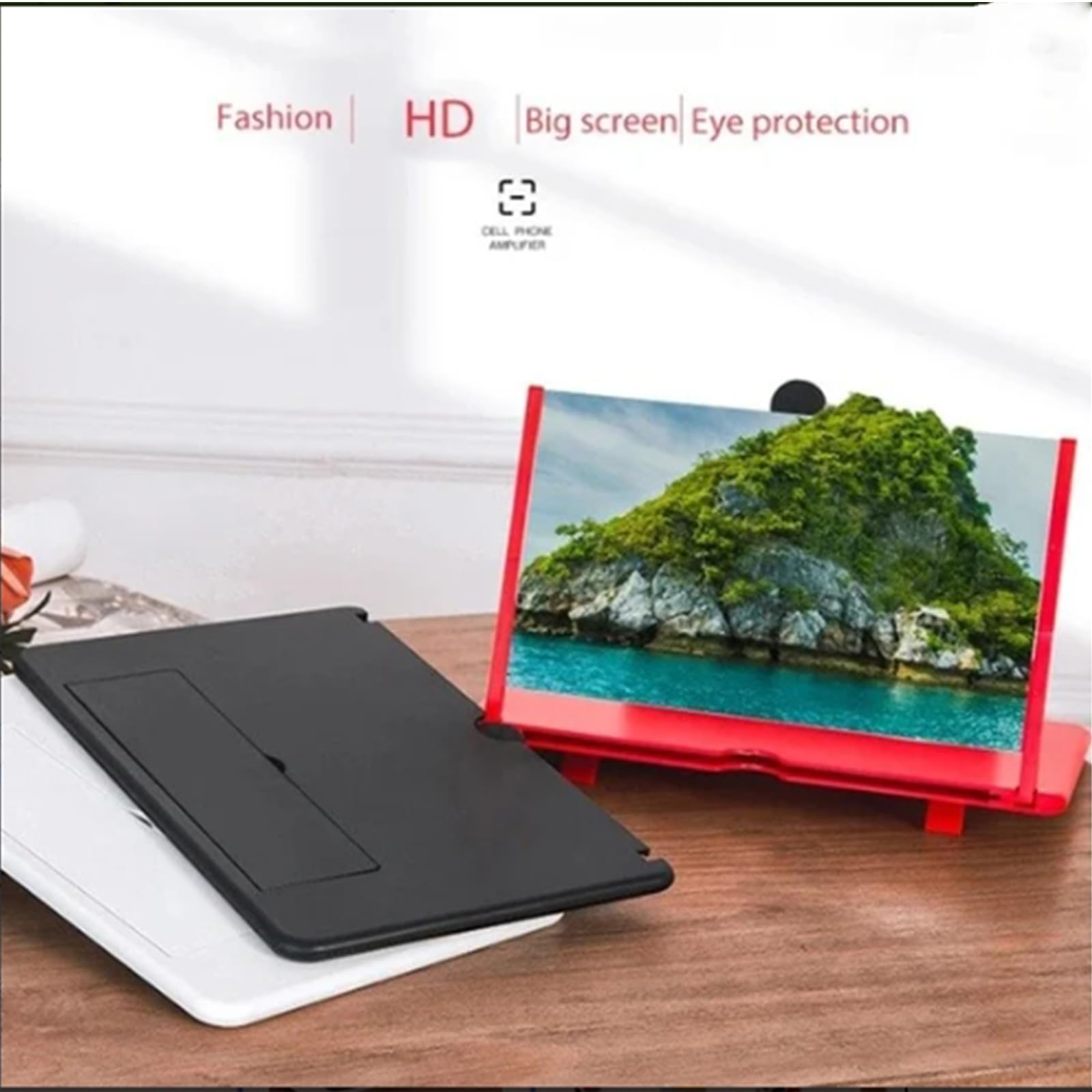 2024 Newest 3D HD Screen Magnifier for Mobile Phones – 12 Inch Black Smartphone Screen Amplifier & Projector | Compatible with All iPhones & Android Devices | Perfect for Movies, Gaming & Reading