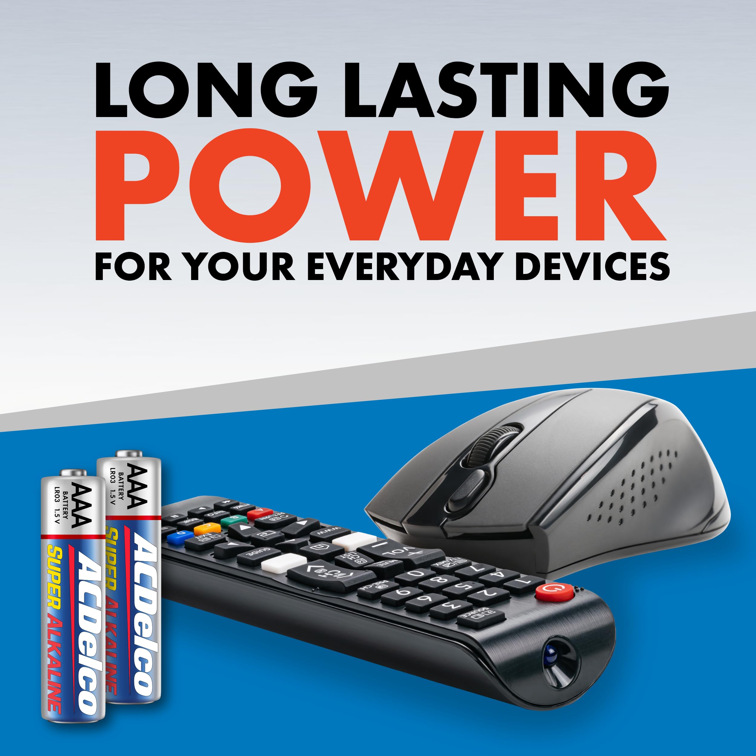 ACDelco 48-Count AAA Super Alkaline Batteries - Long Lasting Power with 10-Year Shelf Life - Ideal for Remote Controls, Toys, Flashlights & Electronic Devices