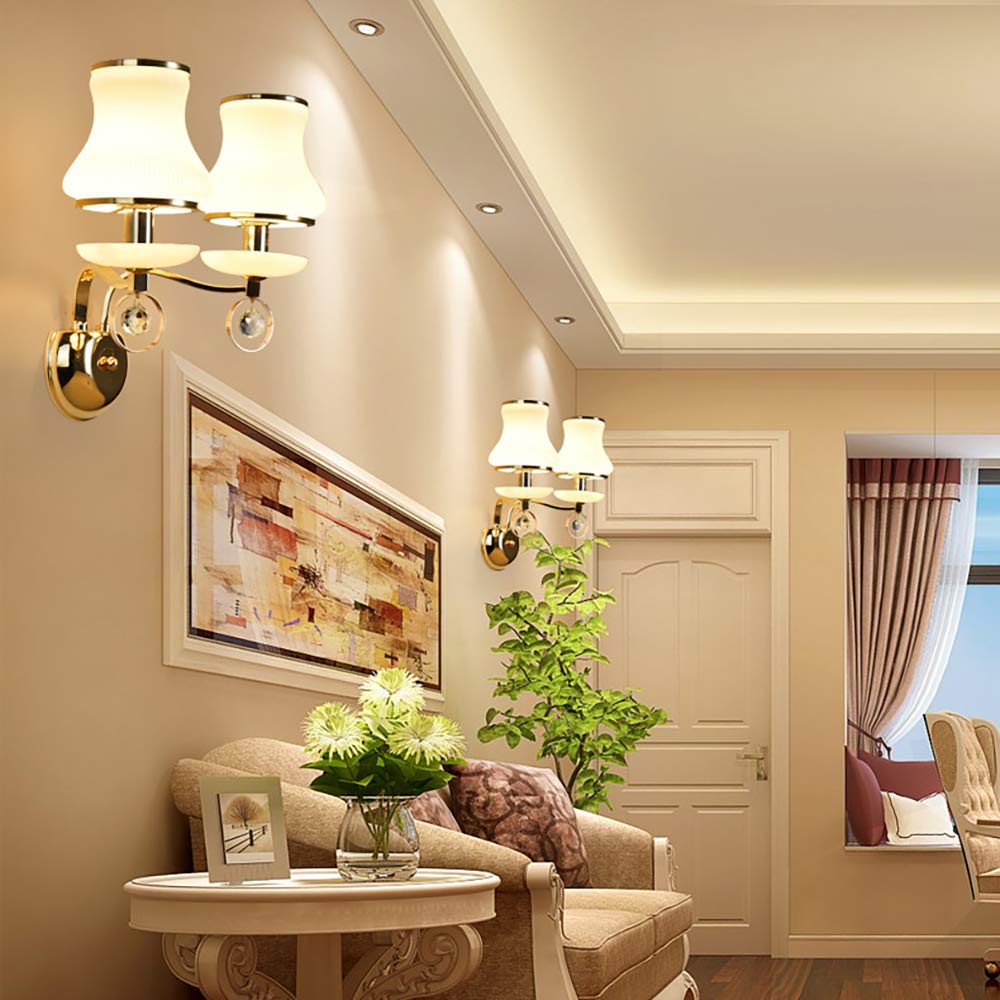 Modern LED Wall Sconces - Crystal Pendant Wall Lamp with E14 Socket for Bedroom, Living Room & Aisle | Indoor Wall Wash Lighting for Home Decor & Ambient Atmosphere